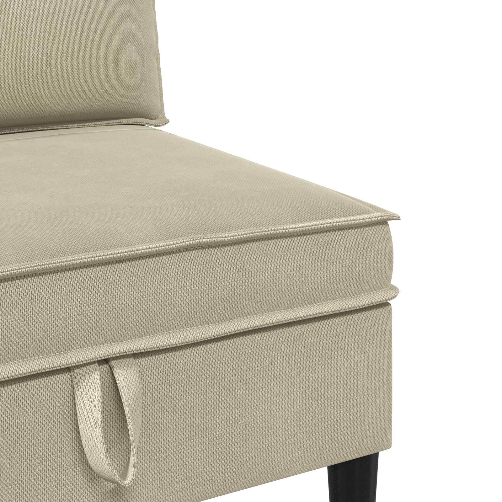 Középső sofa tárolóval homokszín bársony