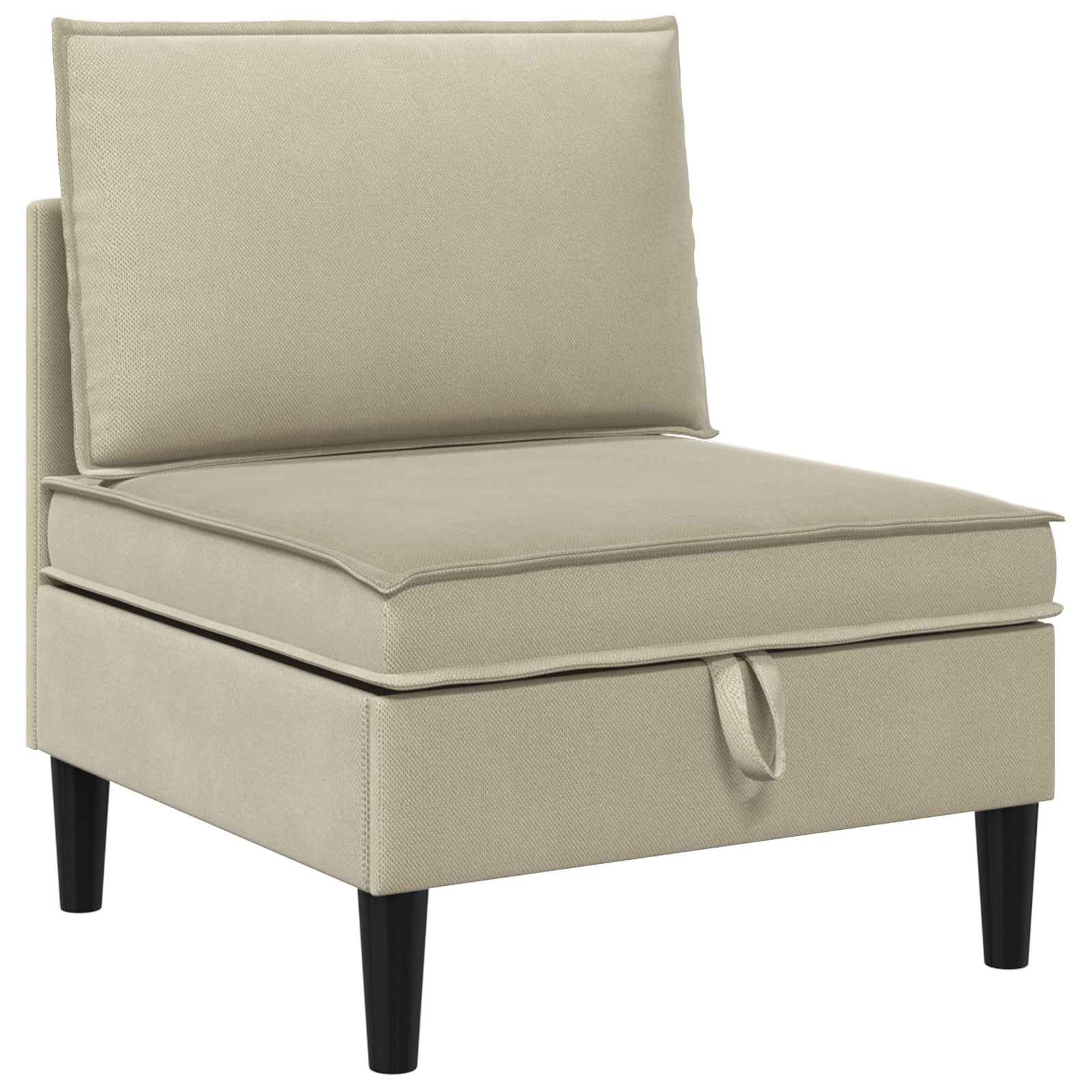Középső sofa tárolóval homokszín bársony