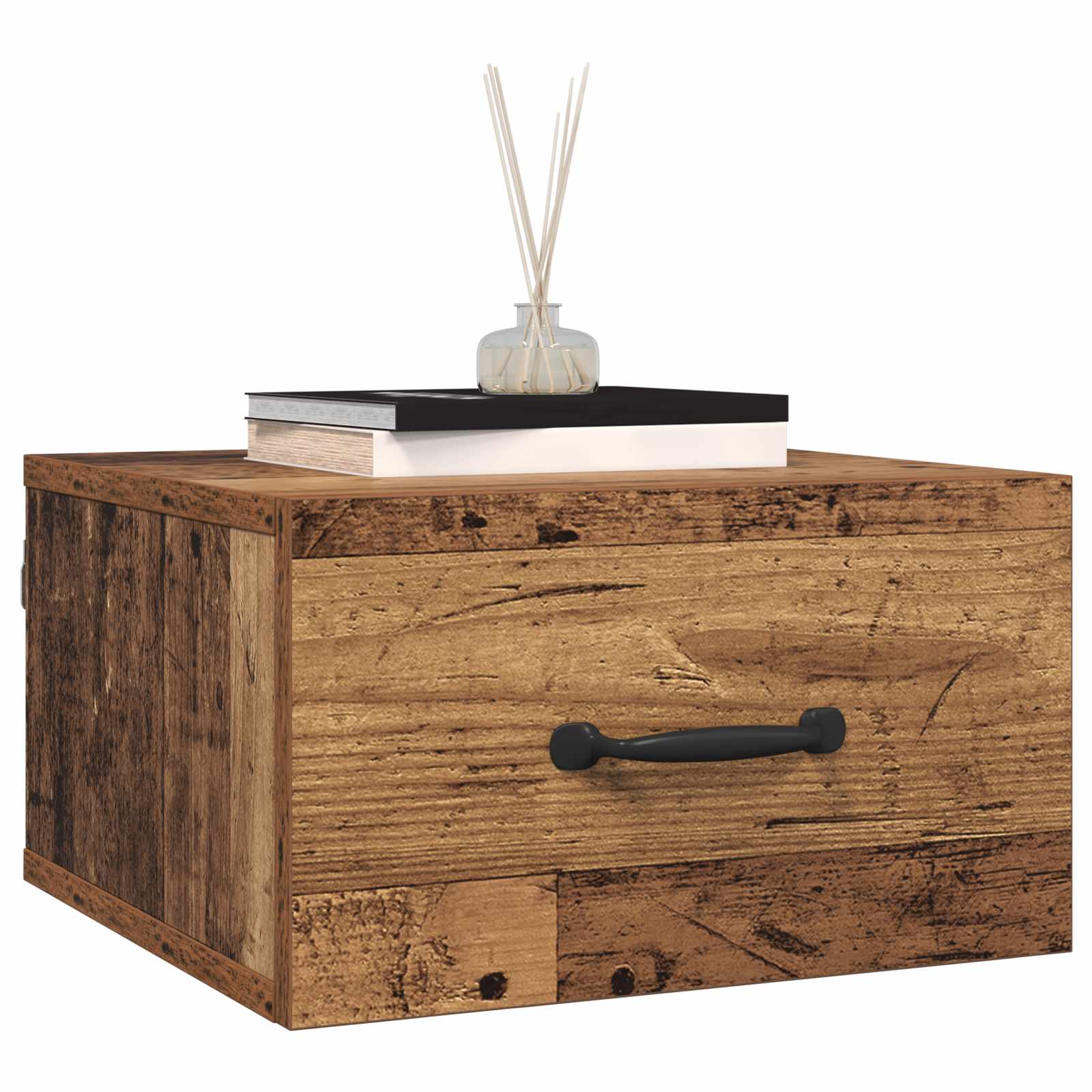 Éjjeliszekrény fiókkal öreg fa 35 x 35 x 20 cm faanyag