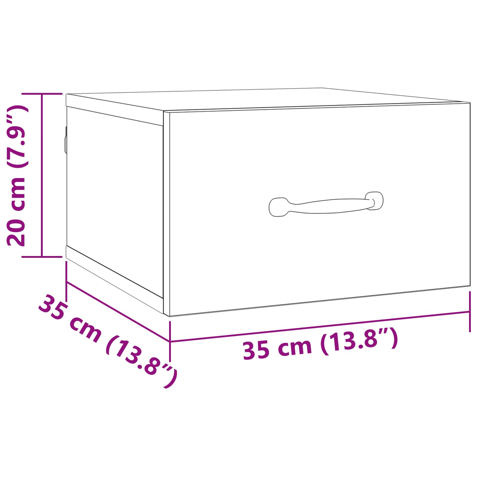 Éjjeliszekrény fiókkal művészi tölgy 35 x 35 x 20 cm faanyag