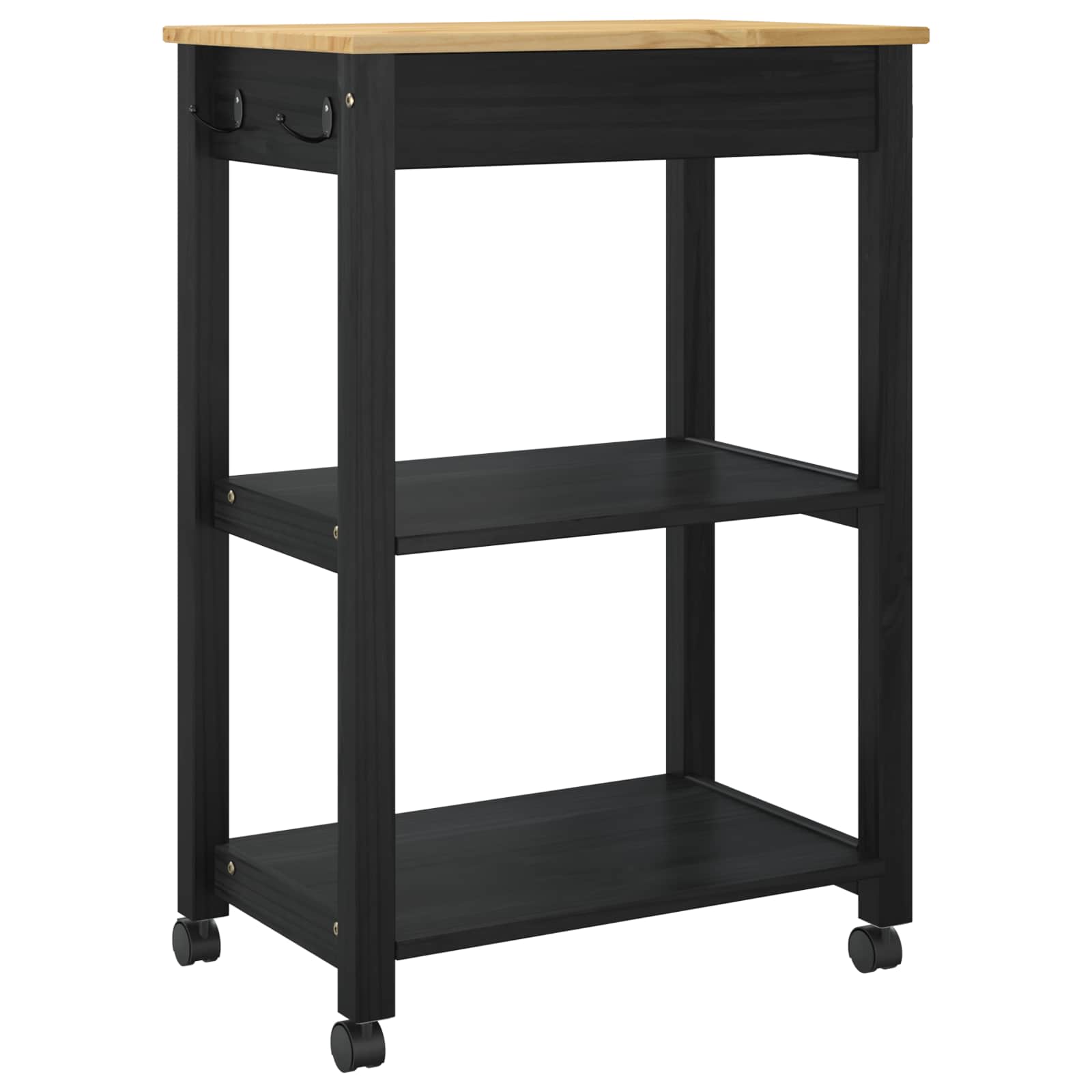 Konyhai kocsi egyszínű fekete 88,5 x 40 x 60 cm