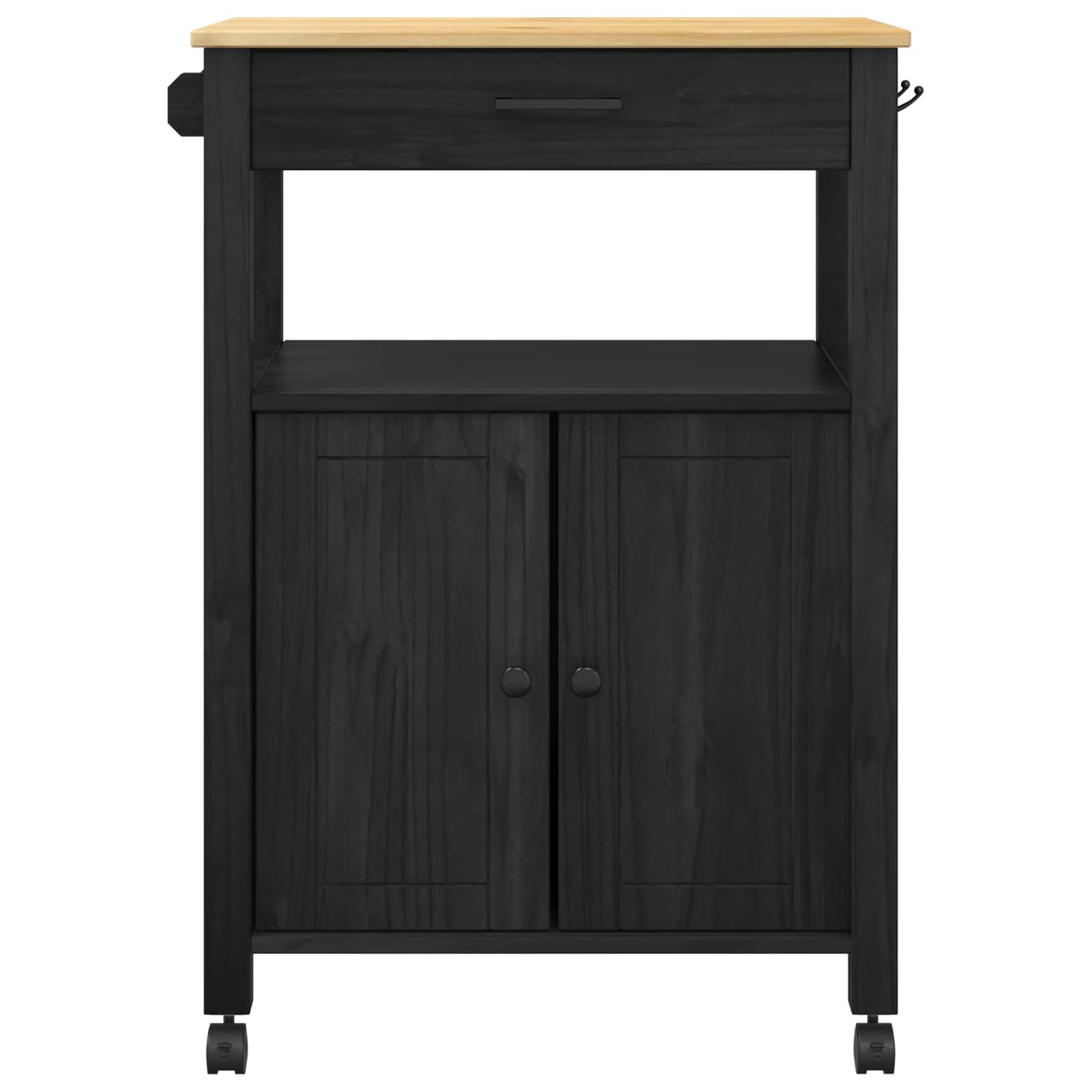 Konyhai kocsi egyszínű fekete 88,5 x 40 x 60 cm