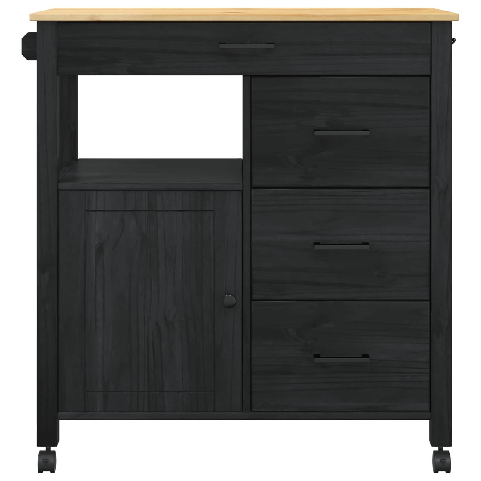 Konyhai kocsi egyszínű fekete