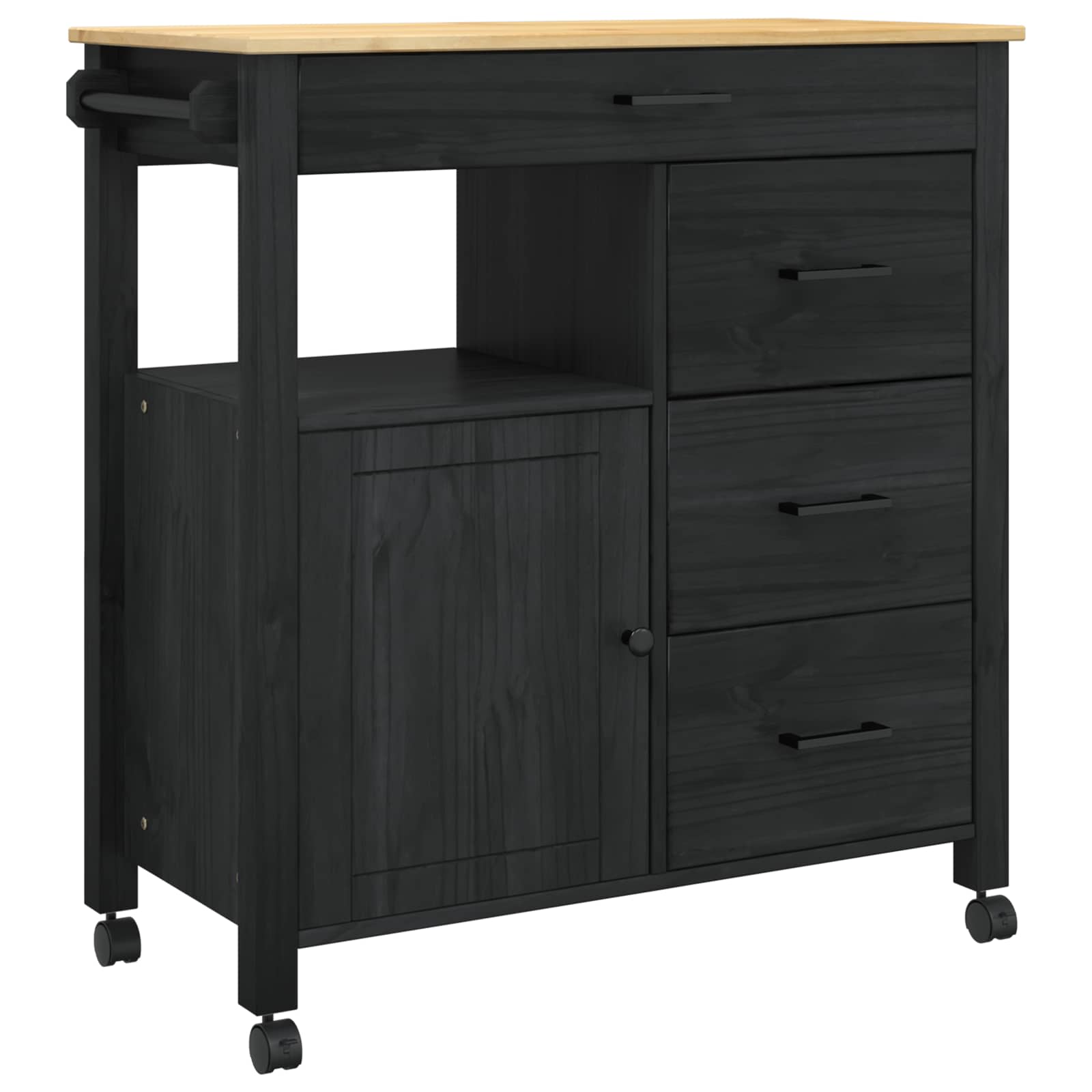 Konyhai kocsi egyszínű fekete