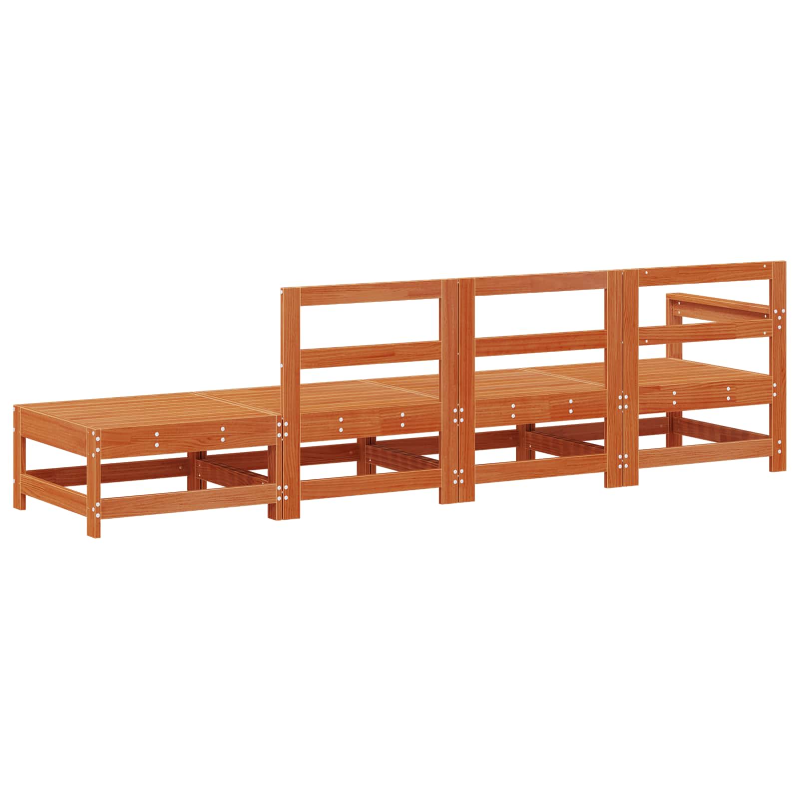 Sarokkanapé egységek viaszbarna 252 x 62 x 70,5 cm tömör fenyő