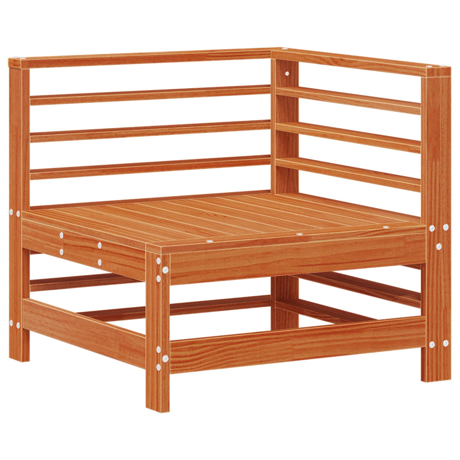 Sarokkanapé egységek 3 darab viaszbarna tömör fenyő