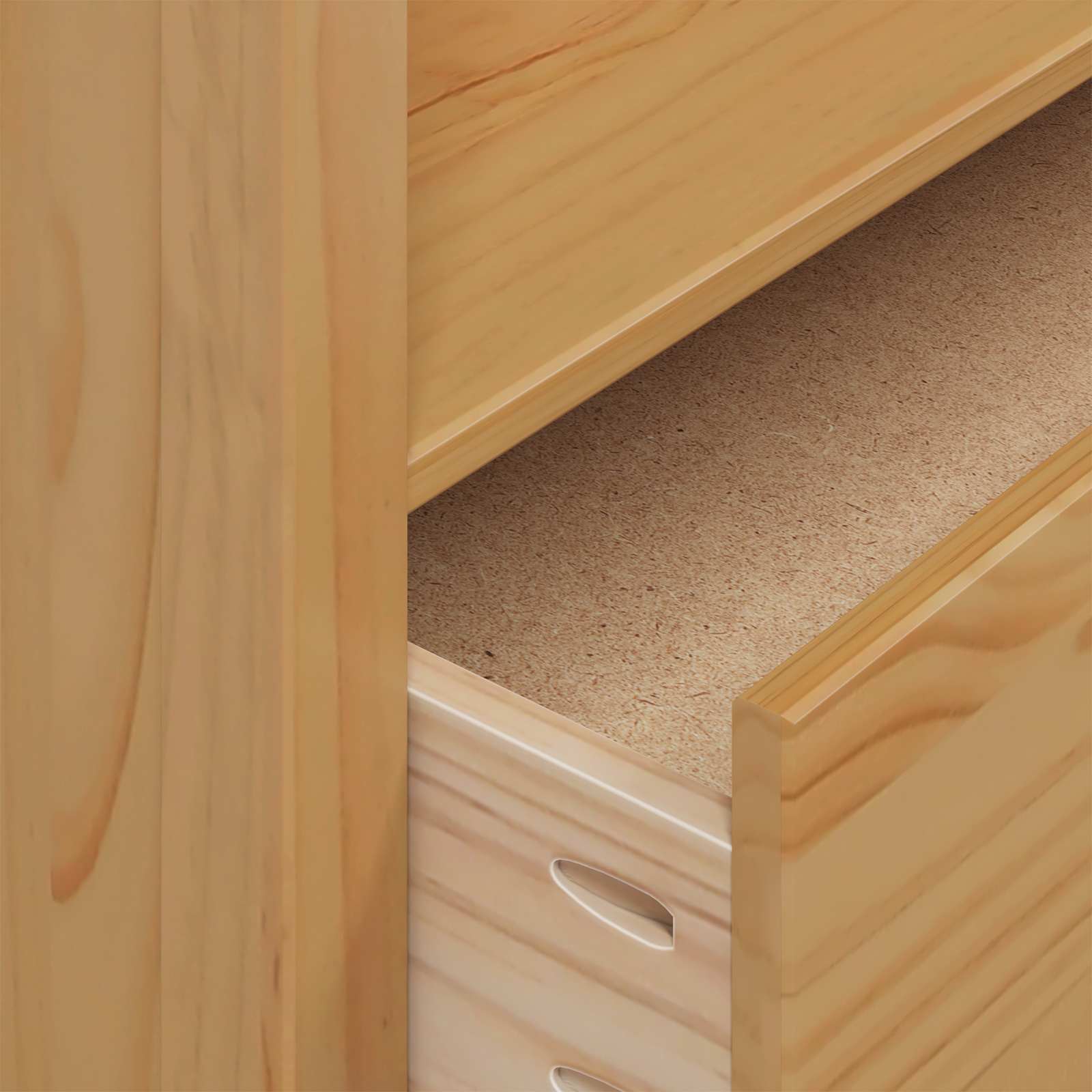 Ruhásszekrény fiókkal méz barna 84 x 50 x 170 cm tömör fenyőfa