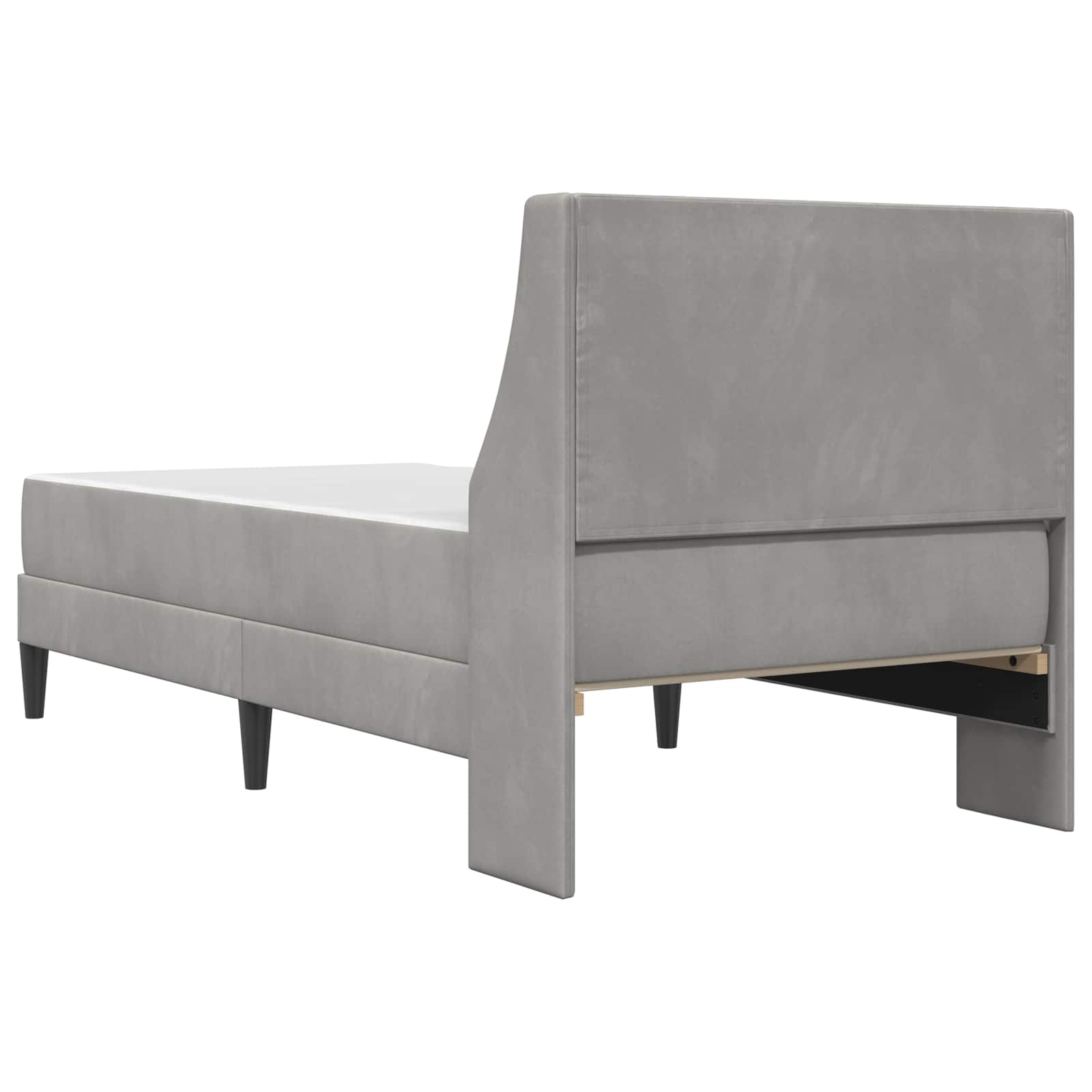 Ágykeret matraccal matracmal világosszürke 90 x 200 cm bársony