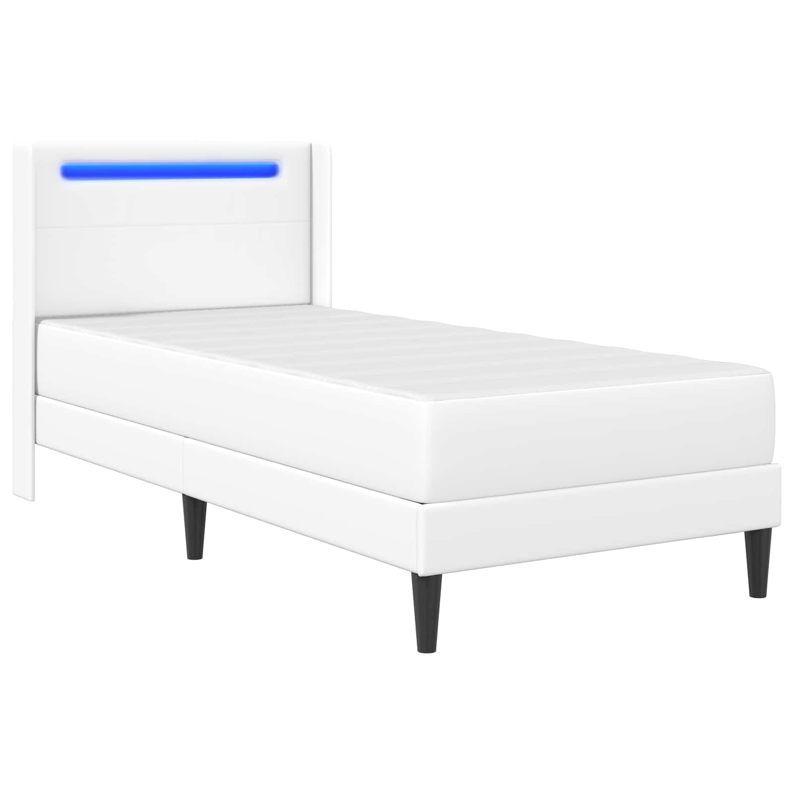 Ágykeret matraccal fehér 90 x 190 cm műbőr