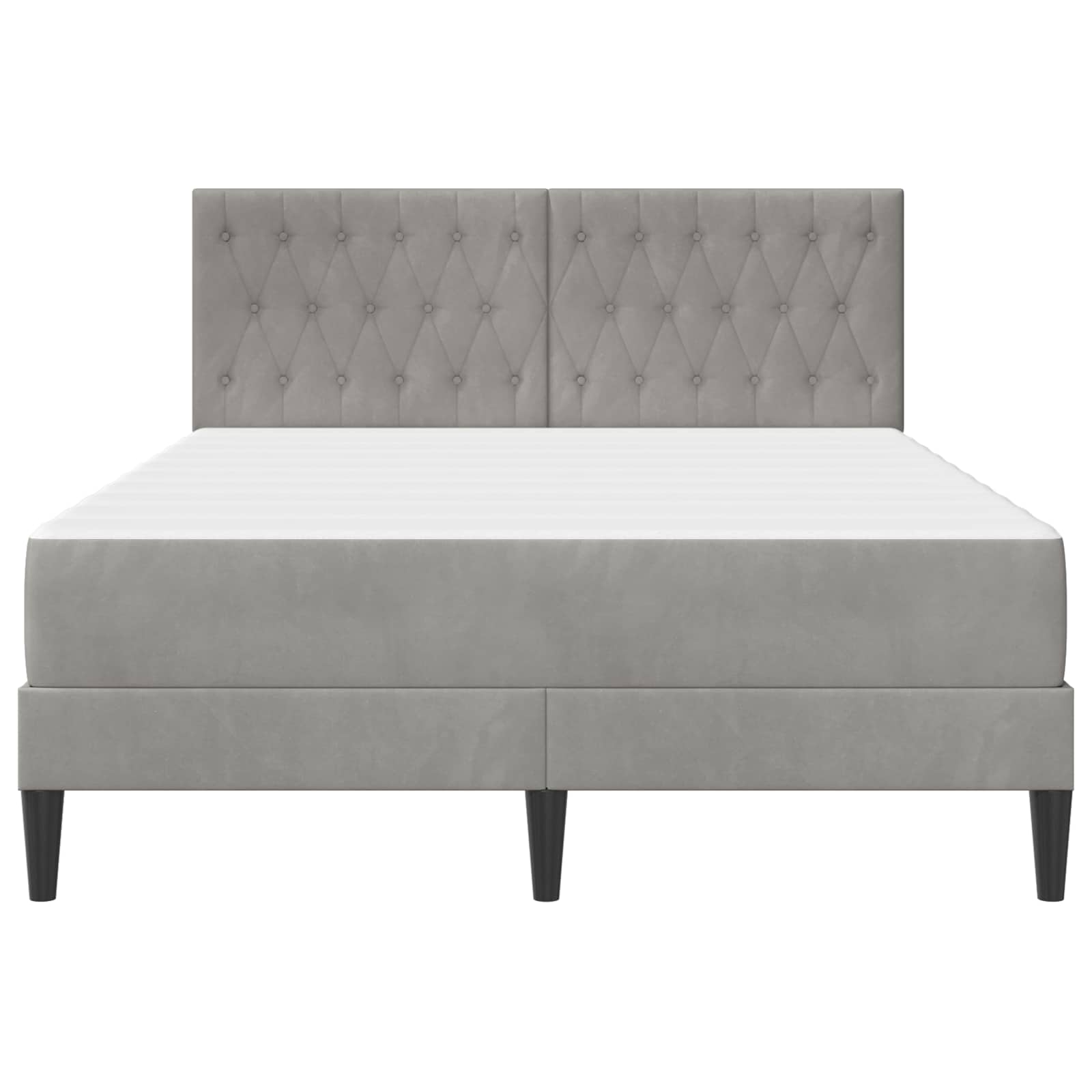 Ágykeret matraccal világosszürke 120 x 200 cm bársony