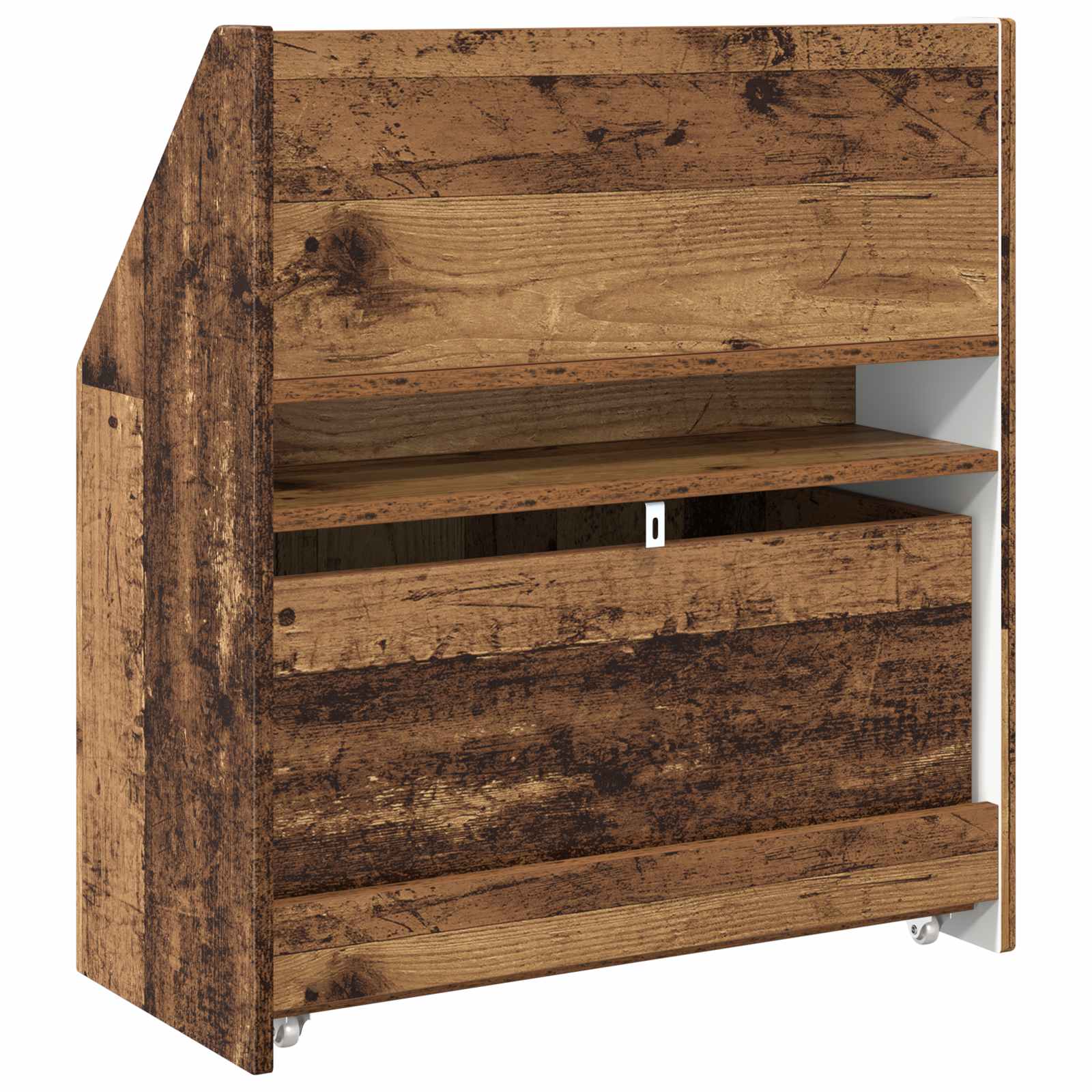 Gyerek könyvespolc fiókkal öreg fa 60 x 29,5 x 69 cm faanyag