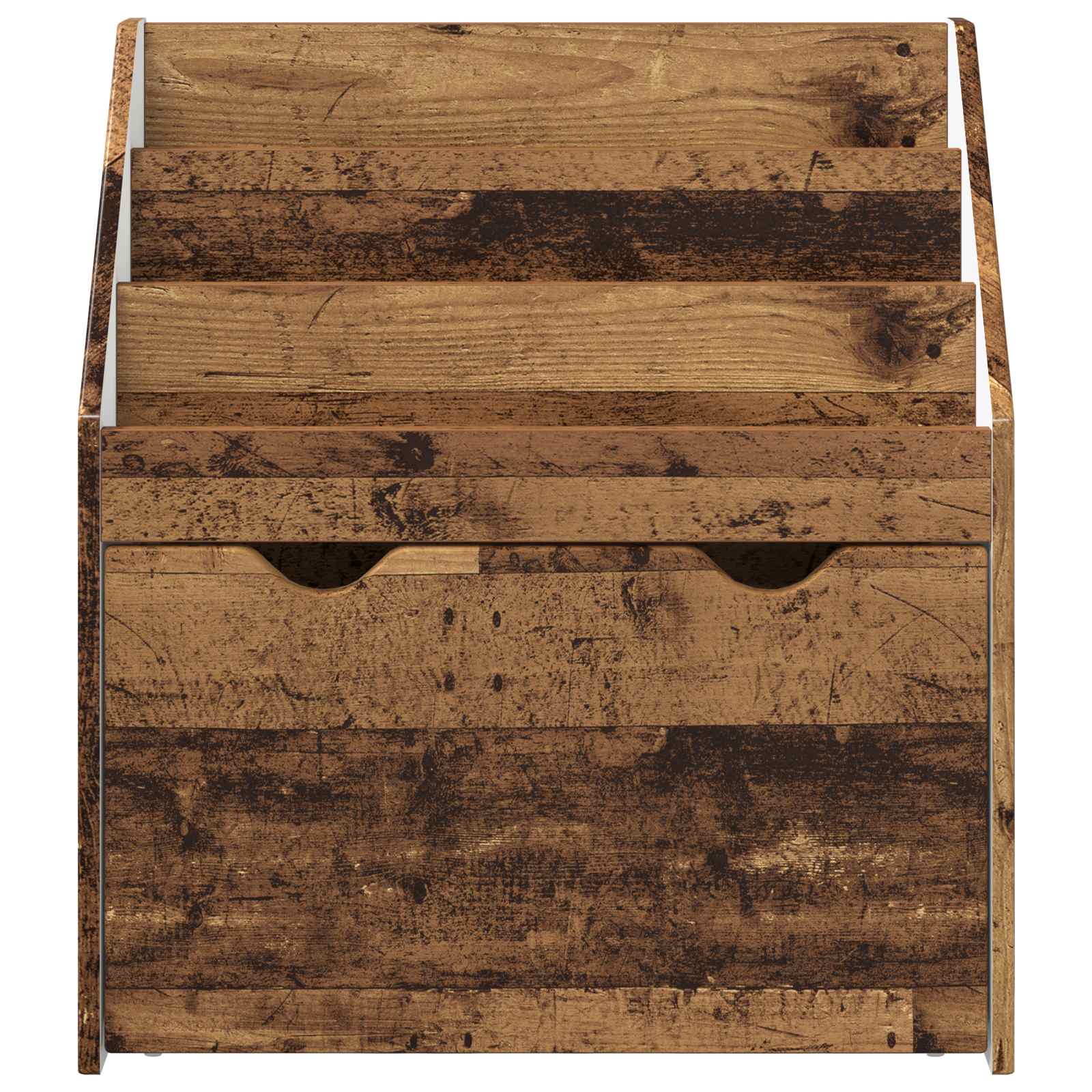 Gyerek könyvespolc fiókkal öreg fa 60 x 29,5 x 69 cm faanyag