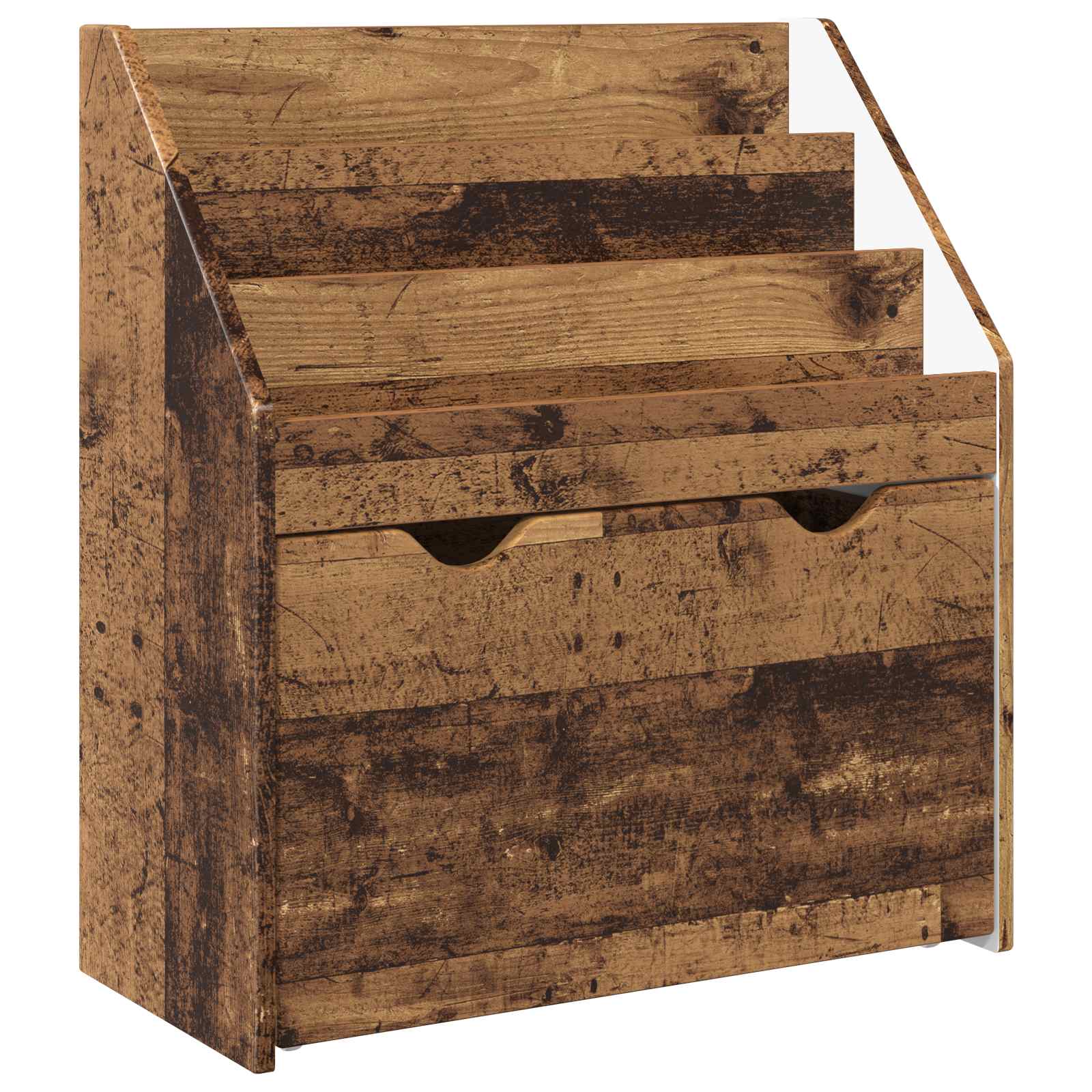 Gyerek könyvespolc fiókkal öreg fa 60 x 29,5 x 69 cm faanyag