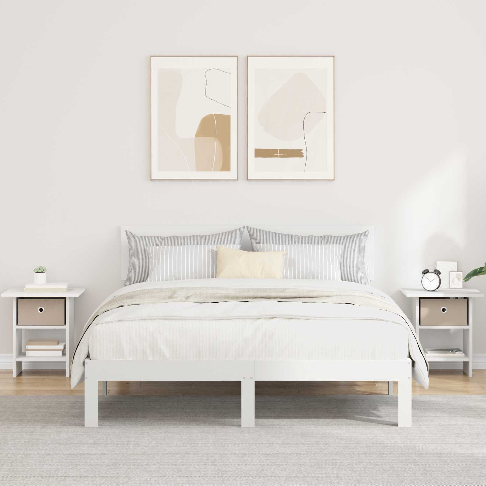 Éjjeli asztal fiókkal 2 pcs fehér 41 x 40 x 45 cm faanyag