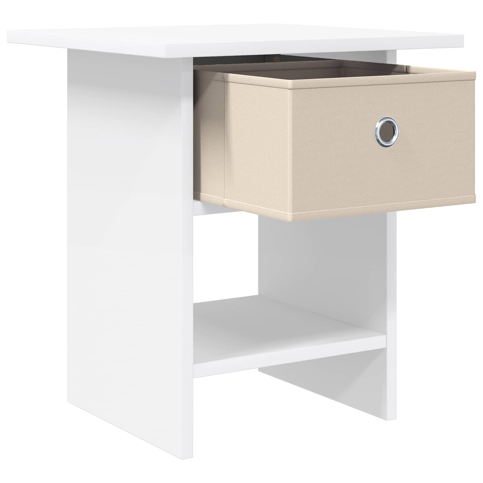 Éjjeli asztal fiókkal 2 pcs fehér 41 x 40 x 45 cm faanyag