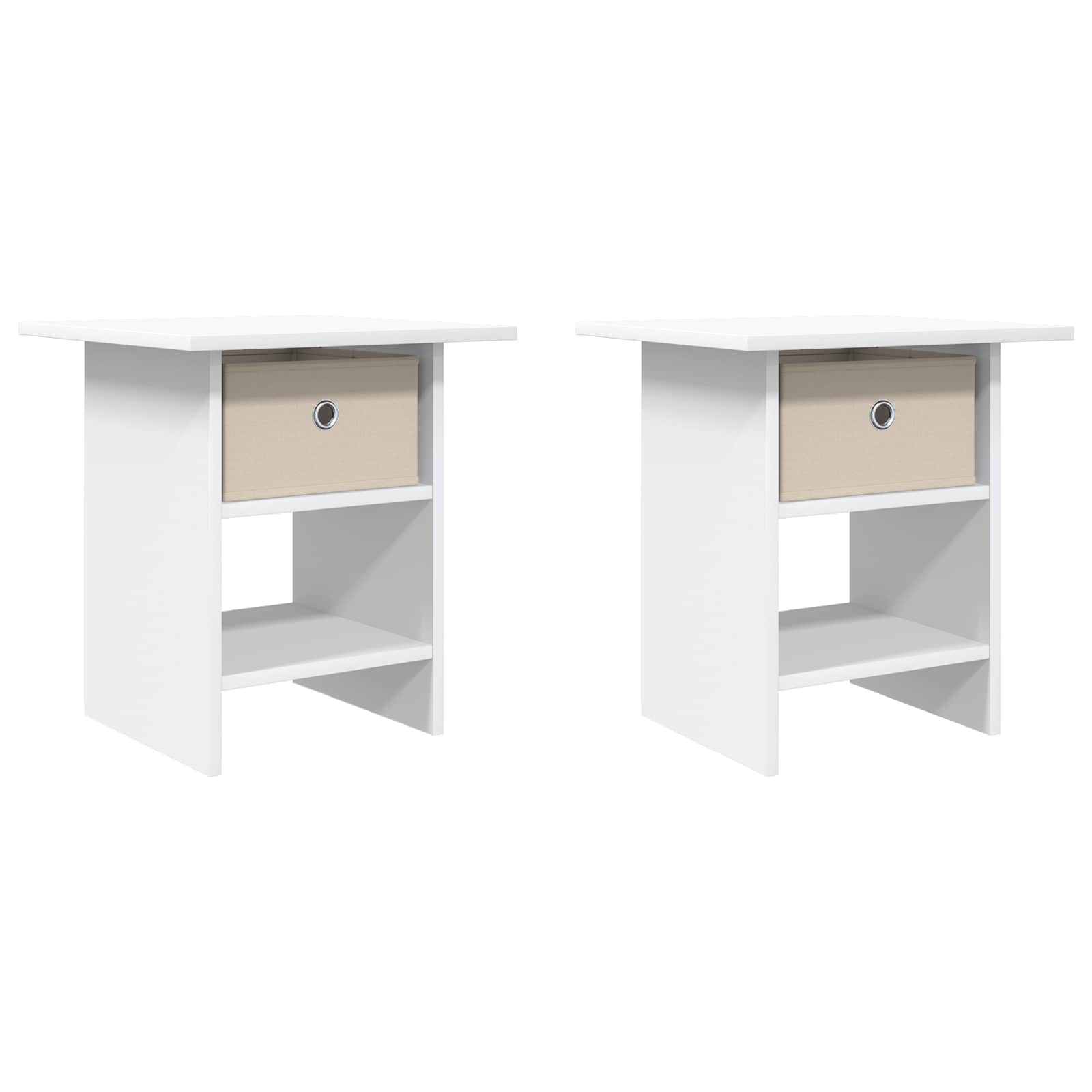 Éjjeli asztal fiókkal 2 pcs fehér 41 x 40 x 45 cm faanyag