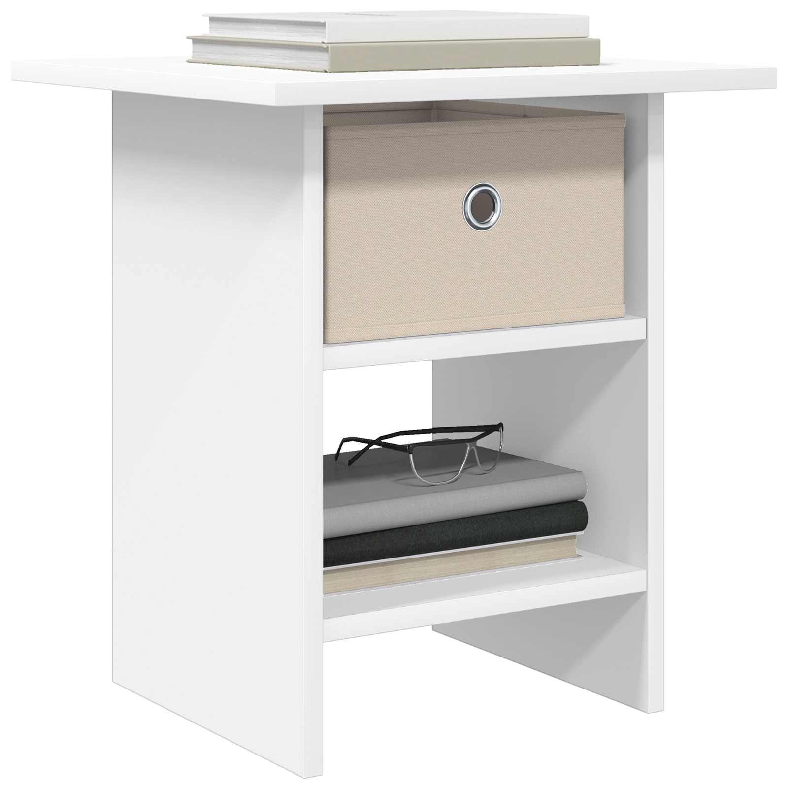 Éjjeli asztal fiókkal 2 pcs fehér 41 x 40 x 45 cm faanyag