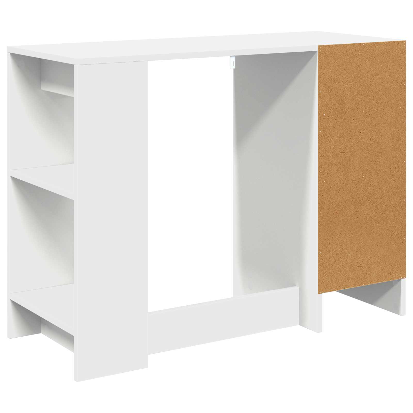 Asztal fiókkal polcokkal fehér 100 x 40 x 75 cm faanyag