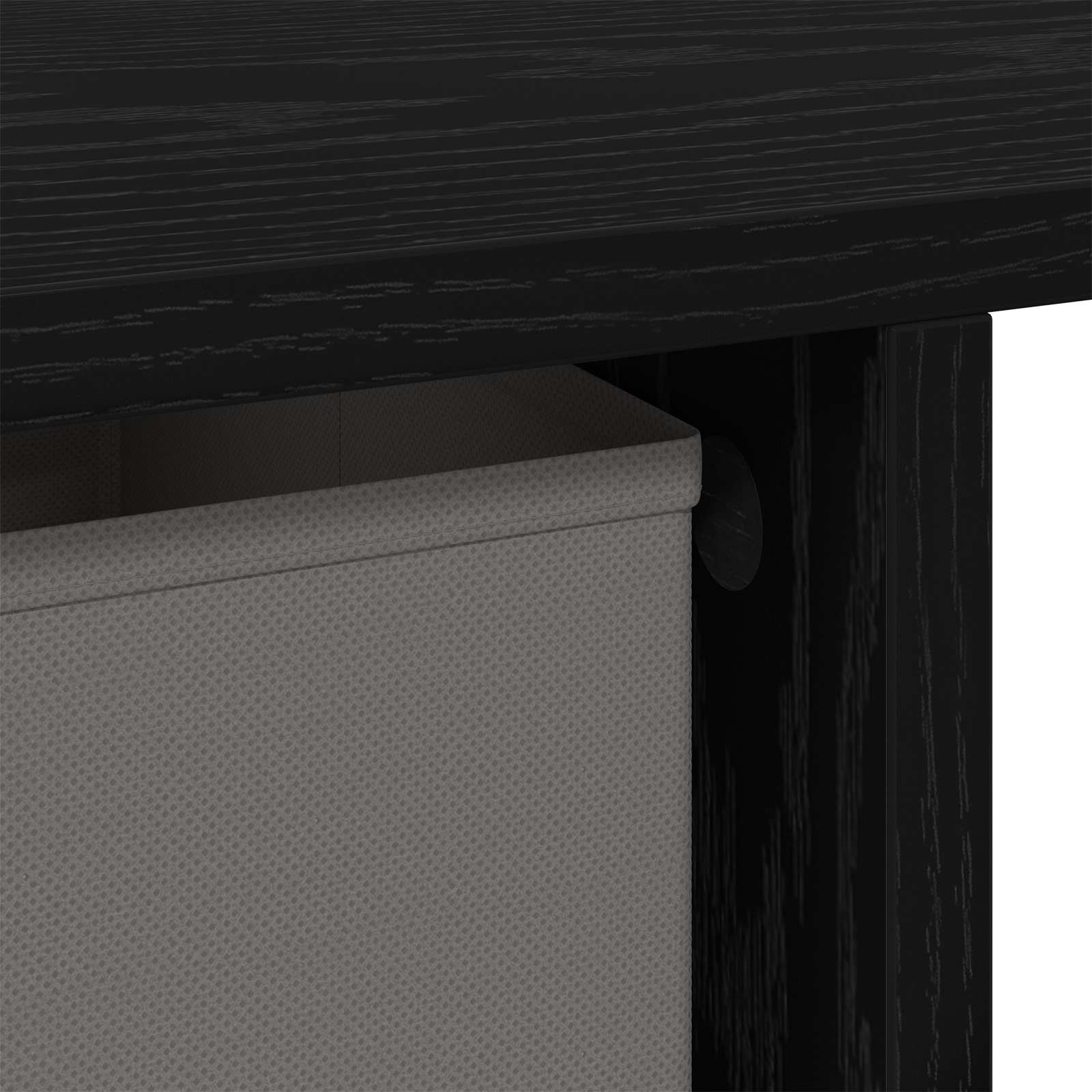 Asztal fiókkal polcokkal fekete tölgy 100 x 40 x 75 cm faanyag