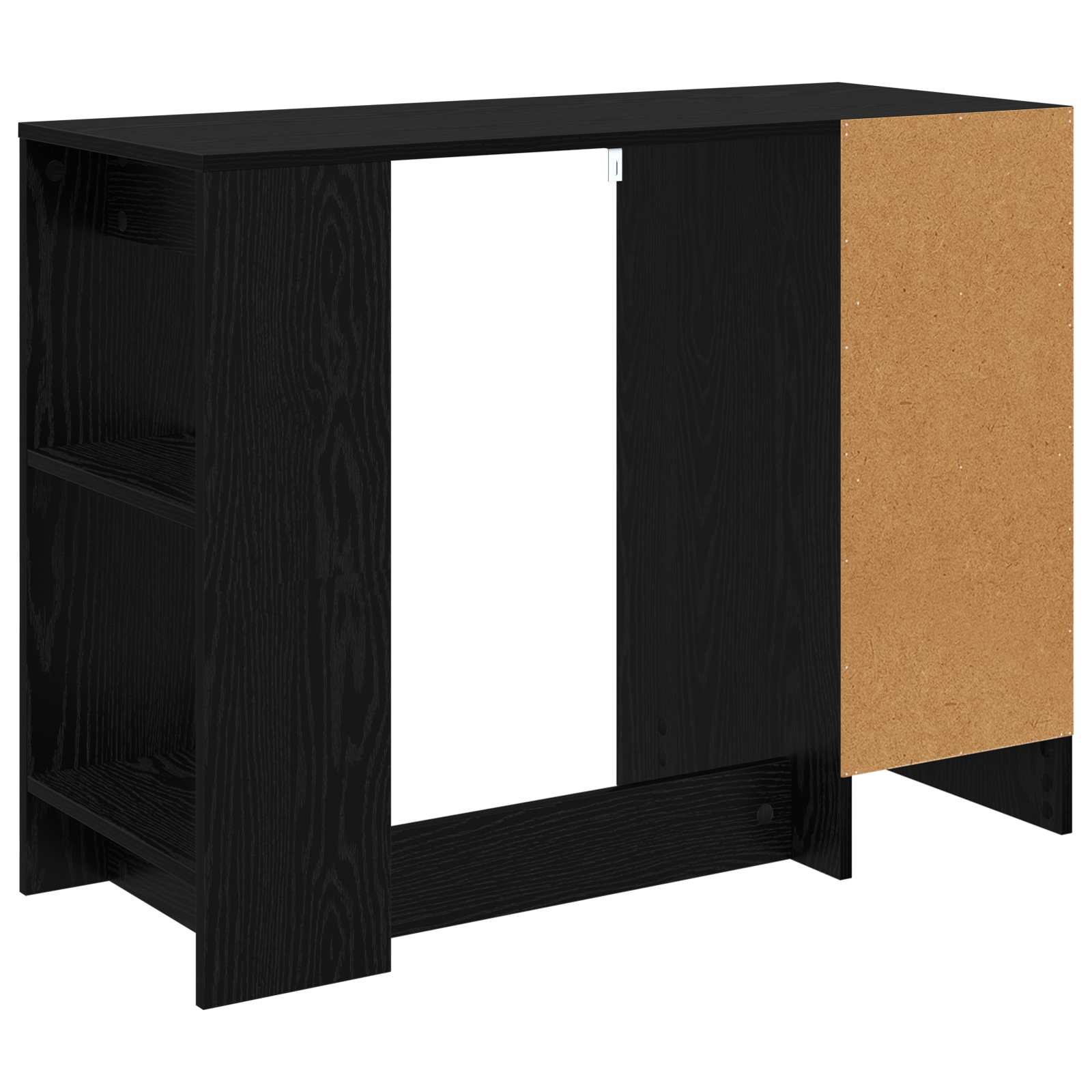 Asztal fiókkal polcokkal fekete tölgy 100 x 40 x 75 cm faanyag