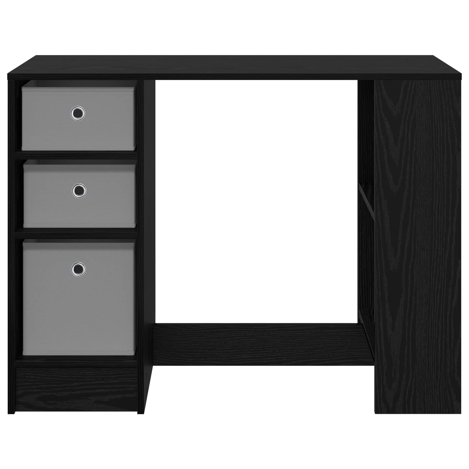 Asztal fiókkal polcokkal fekete tölgy 100 x 40 x 75 cm faanyag
