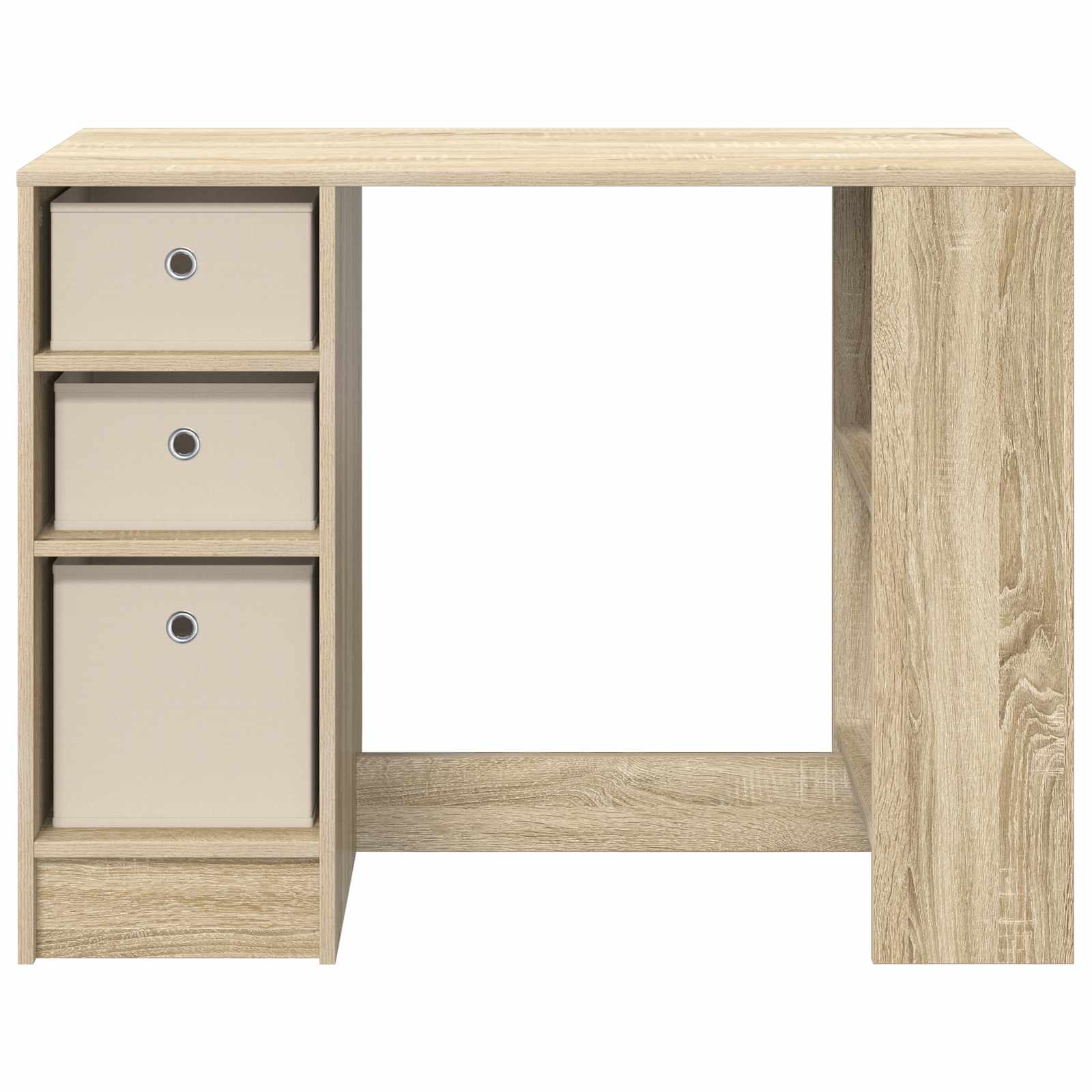 Asztal fiókkal polcokkal sonoma tölgy 100 x 40 x 75 cm faanyag