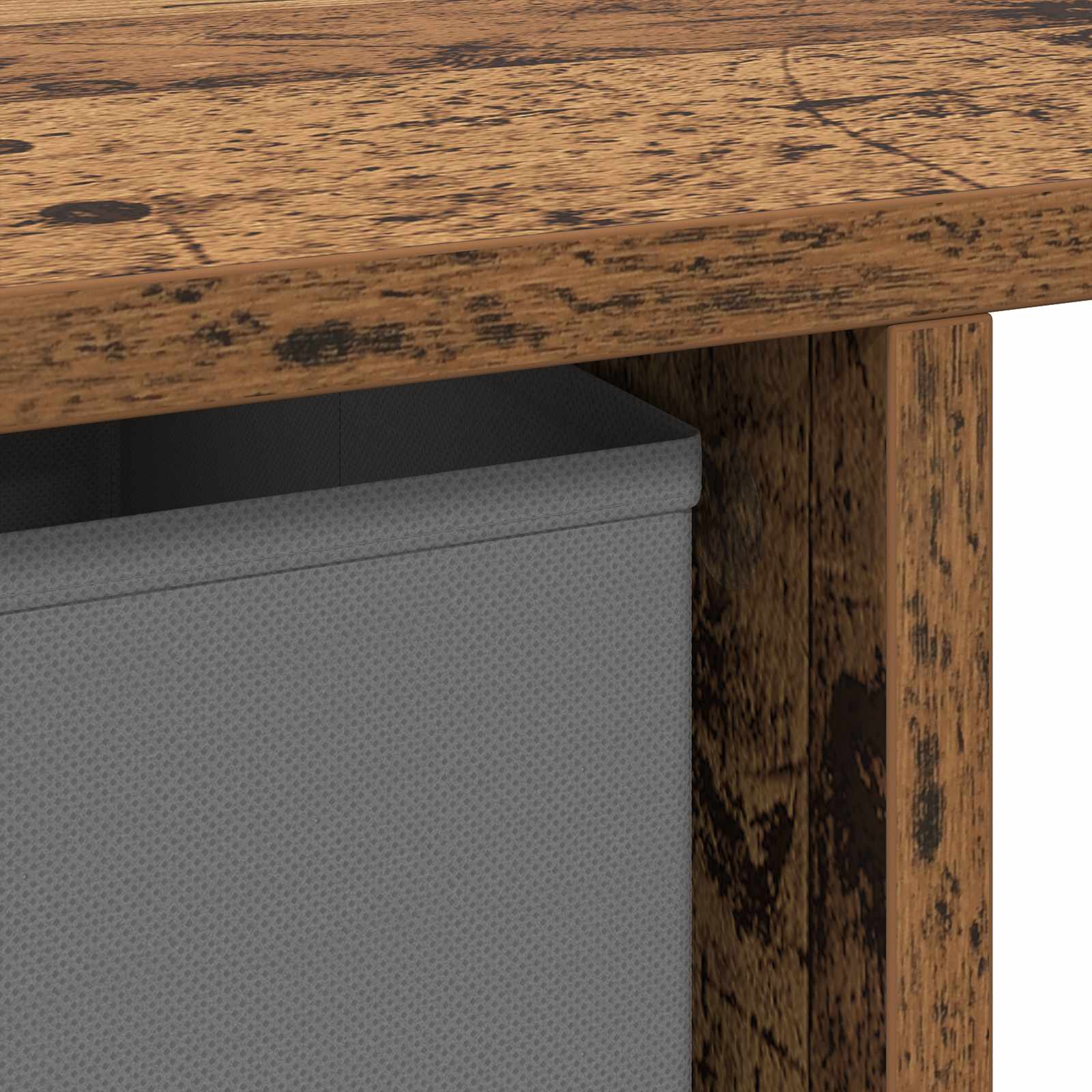 Asztal fiókkal polcokkal öreg fa 100 x 40 x 75 cm faanyag