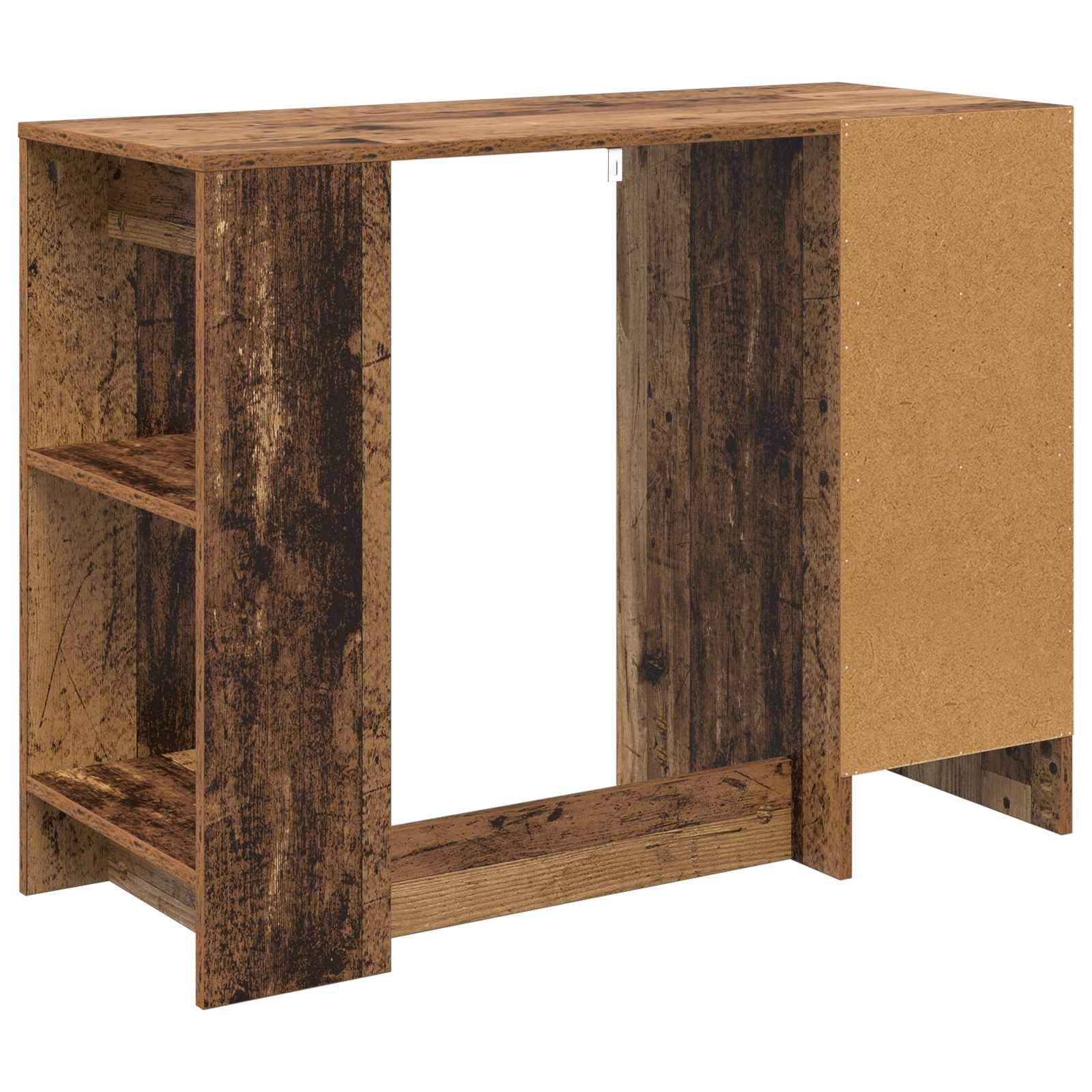 Asztal fiókkal polcokkal öreg fa 100 x 40 x 75 cm faanyag
