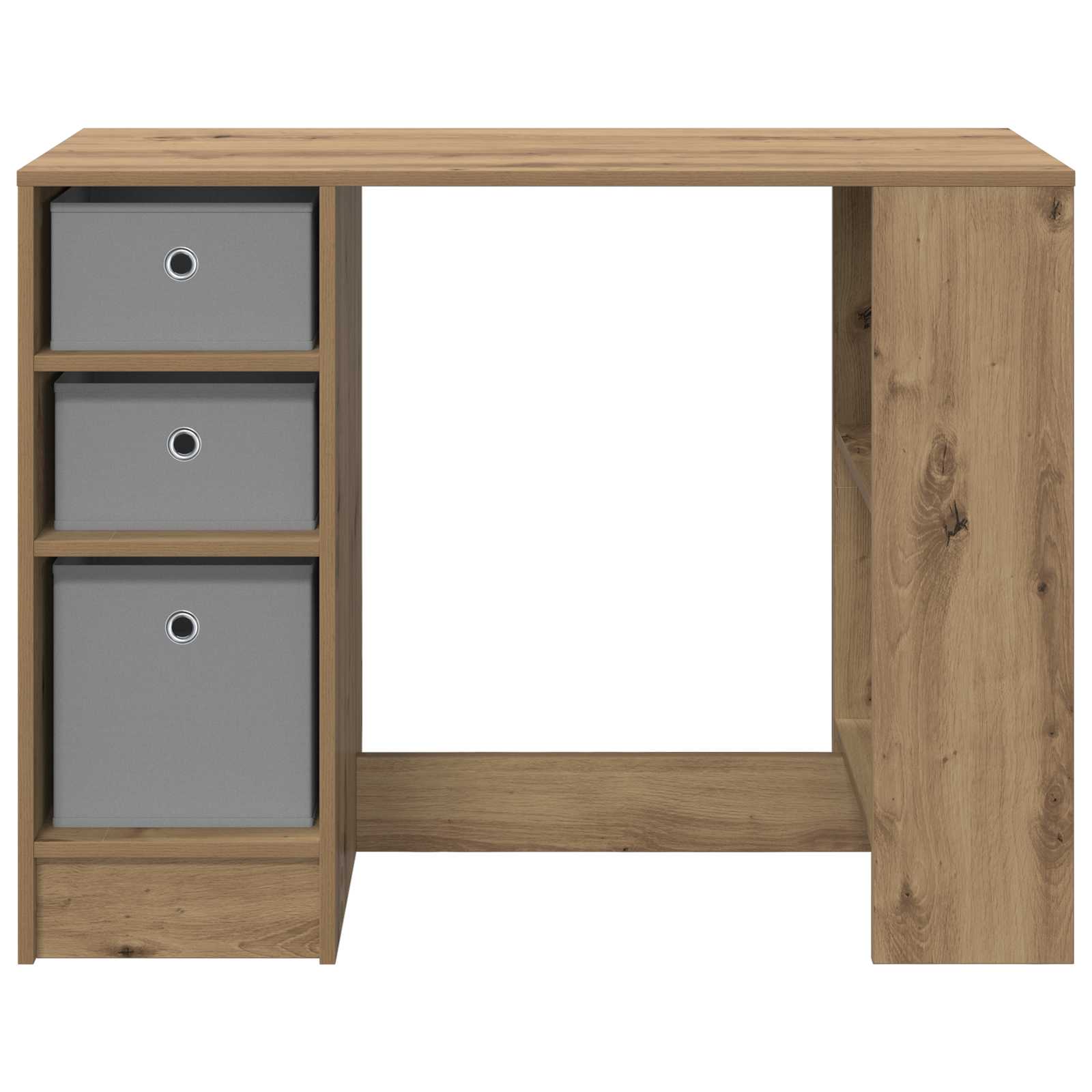 Asztal fiókkal polcokkal artisan tölgy 100 x 40 x 75 cm faanyag