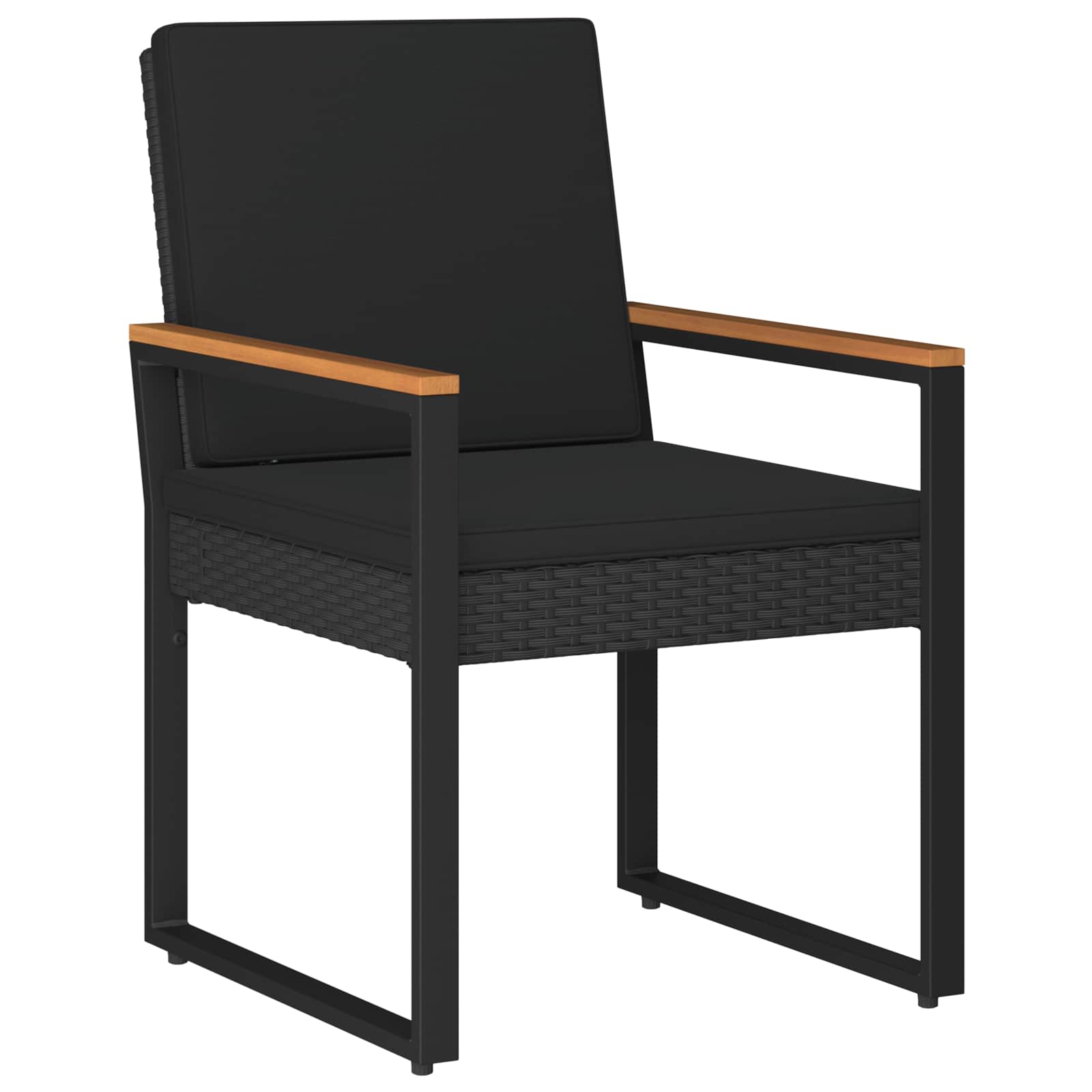 Kültéri bútor szett párnával 4 pcs fekete polirattan