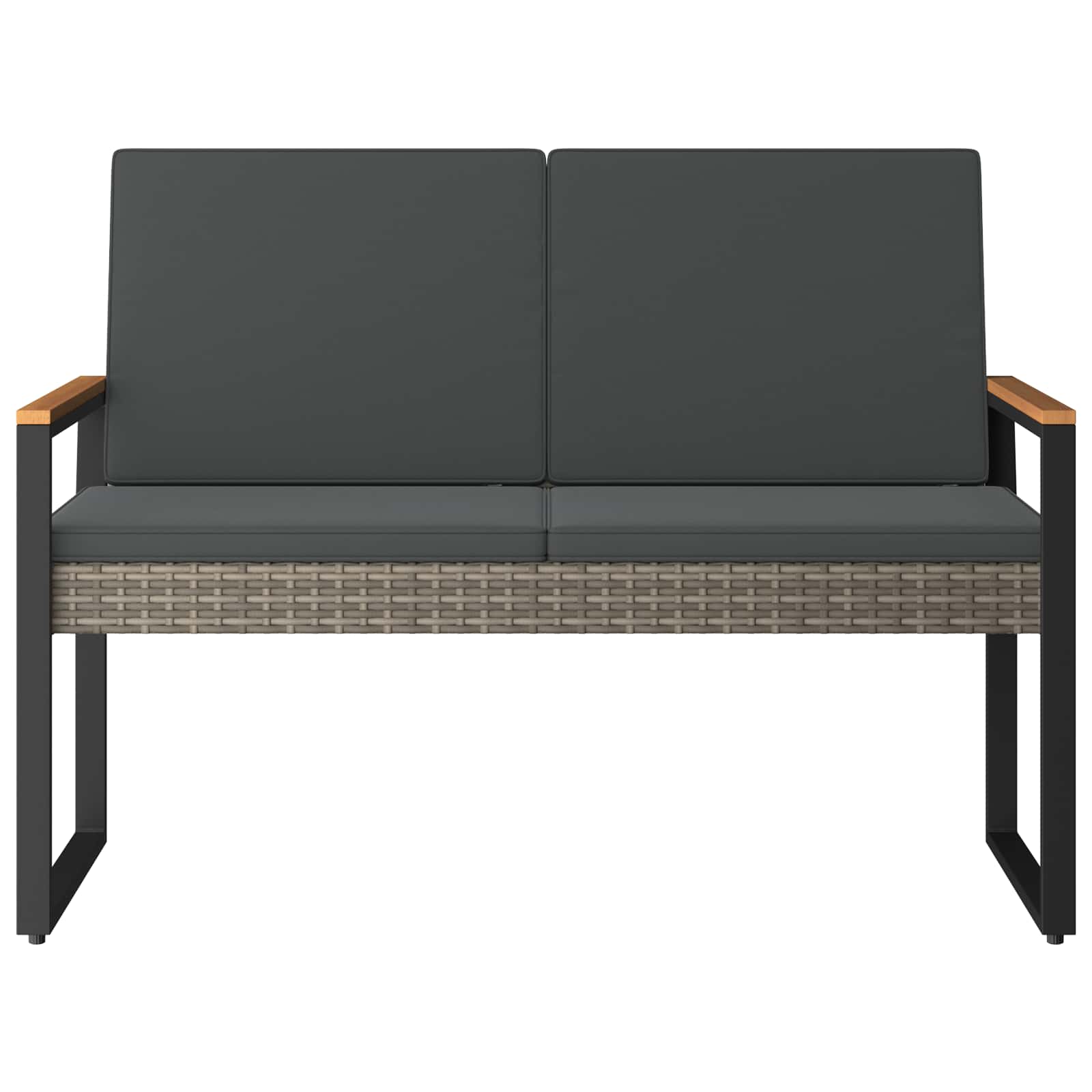 Kerti pad szürke és sötétszürke 107 x 61 x 80 cm polirattan