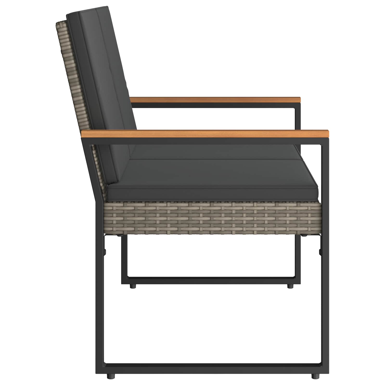 Kerti pad szürke és sötétszürke 107 x 61 x 80 cm polirattan