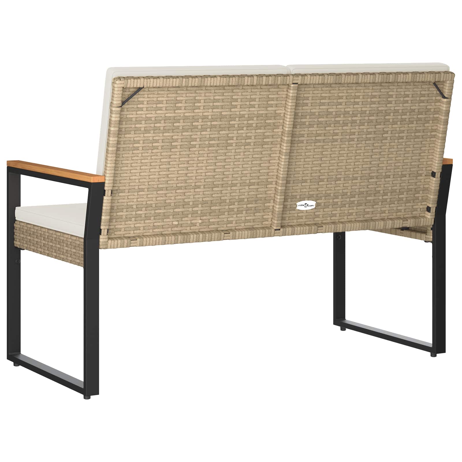 Kerti pad beige és krémszínű 107 x 61 x 80 cm polirattan