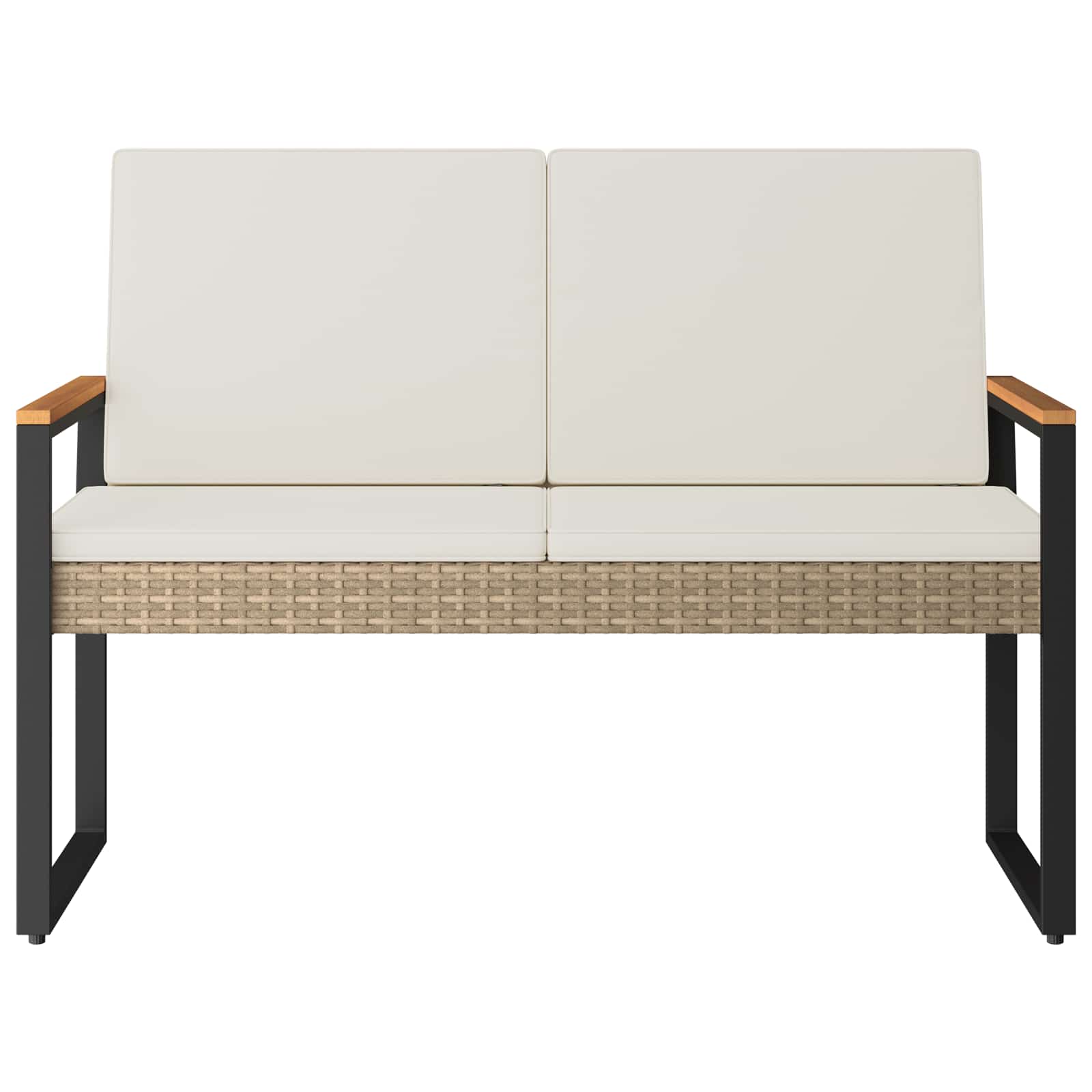 Kerti pad beige és krémszínű 107 x 61 x 80 cm polirattan