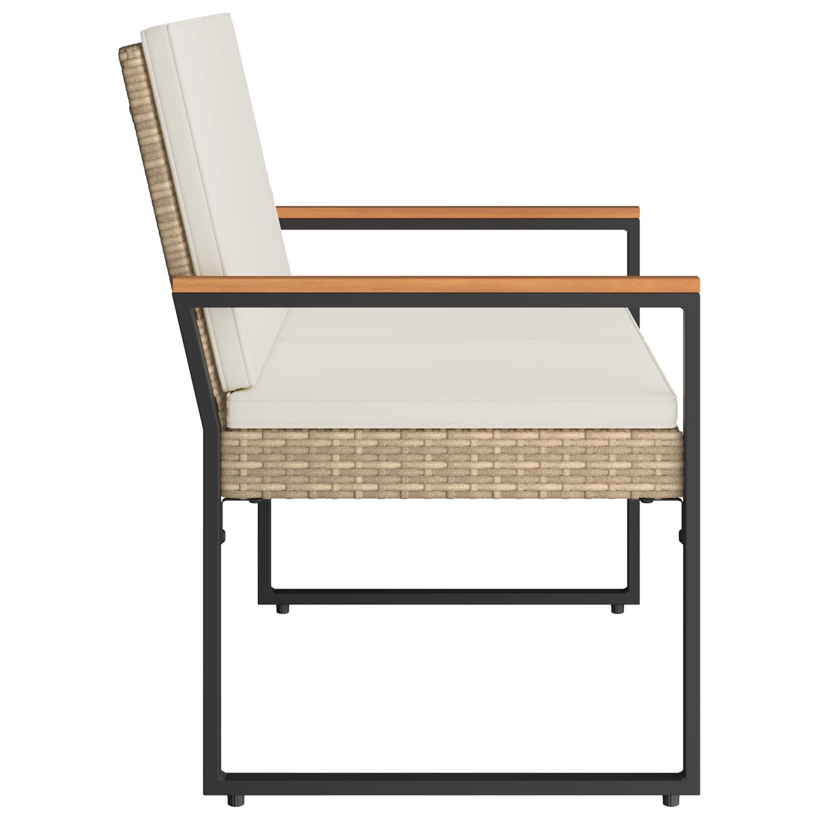 Kerti pad beige és krémszínű 107 x 61 x 80 cm polirattan