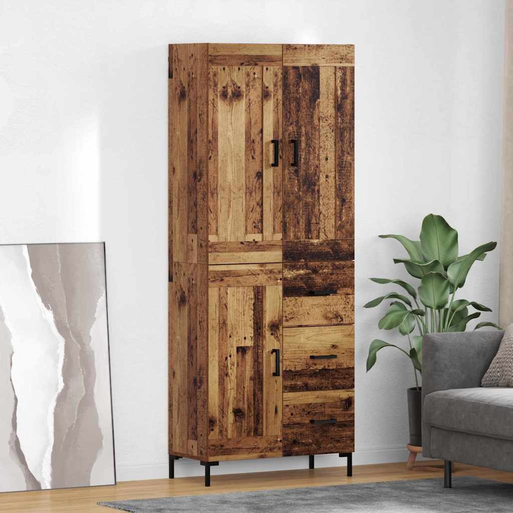 Magasfiú fiókkal öreg fa 69,5 x 34 x 180 cm faanyag