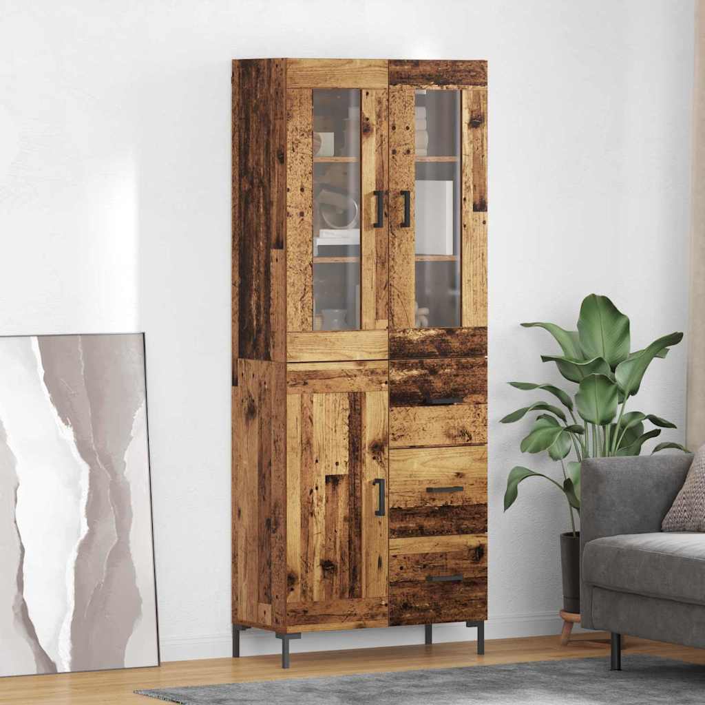 Magasfiú fiókkal 2 pcs öreg fa 69,5 x 34 x 180 cm faanyag