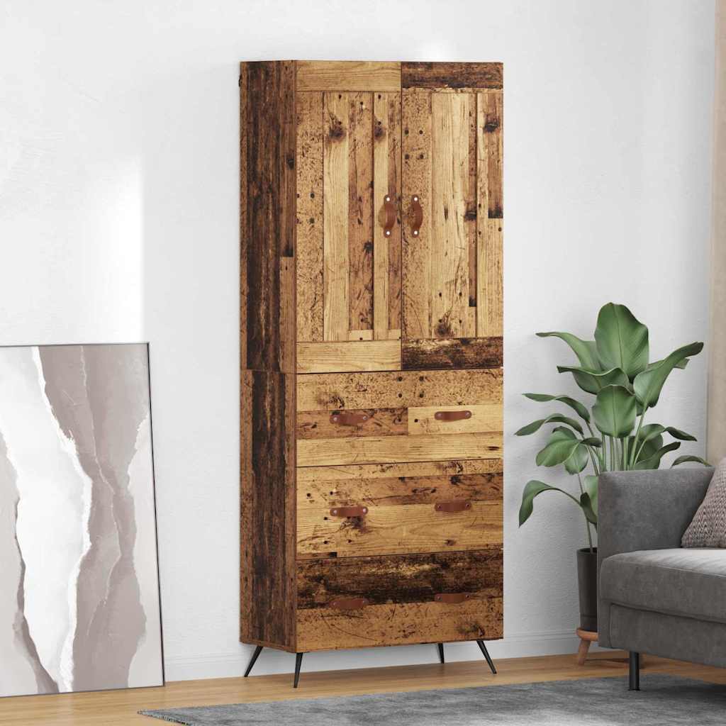 Magasfiú fiókkal öreg fa 69,5 x 34 x 180 cm faanyag