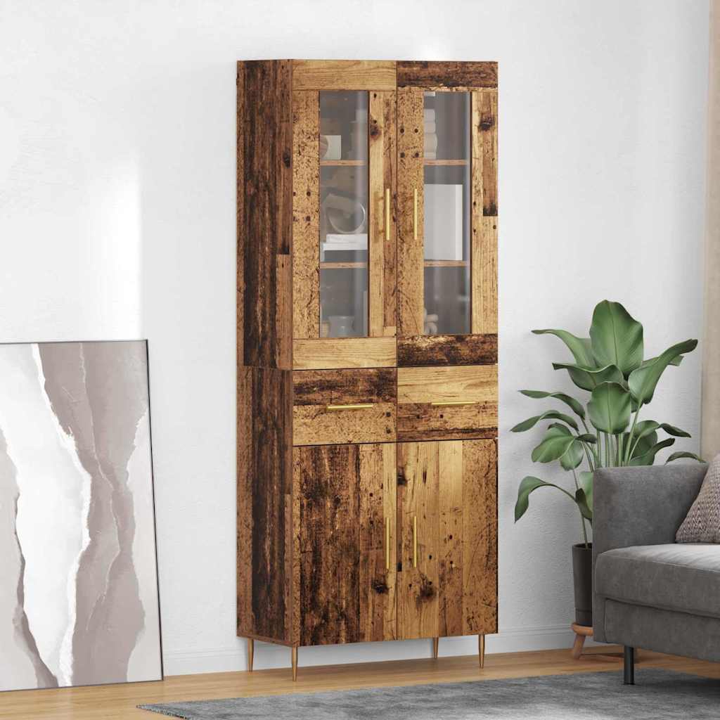 Magasfiú fiókkal 2 pcs öreg fa 69,5 x 34 x 180 cm faanyag