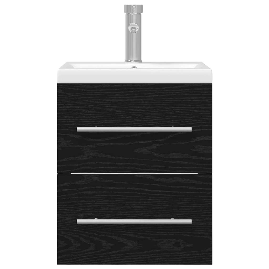 Fürdőszobai mosdószekrény fekete tölgy 41 x 38,5 x 48 cm