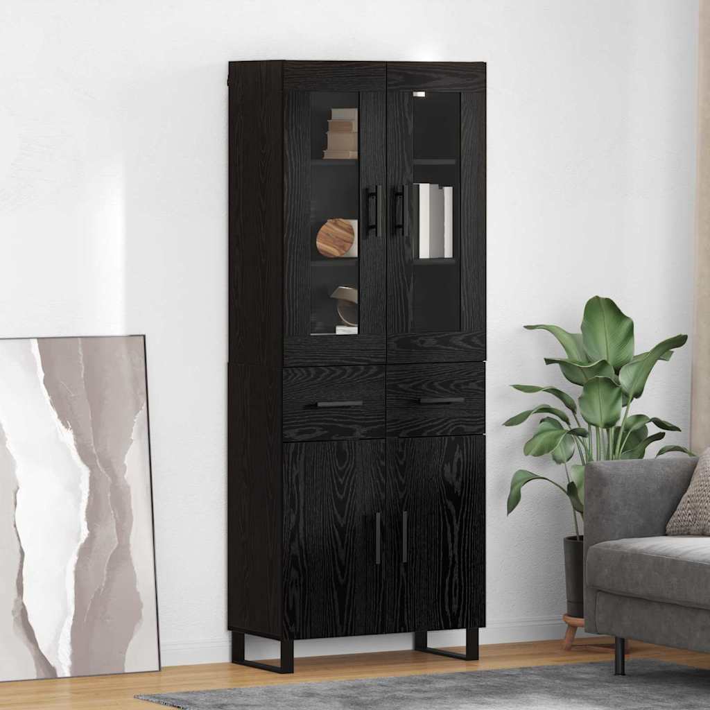 Magasfiú fiókkal fekete tölgy 69,5 x 34 x 180 cm faanyag