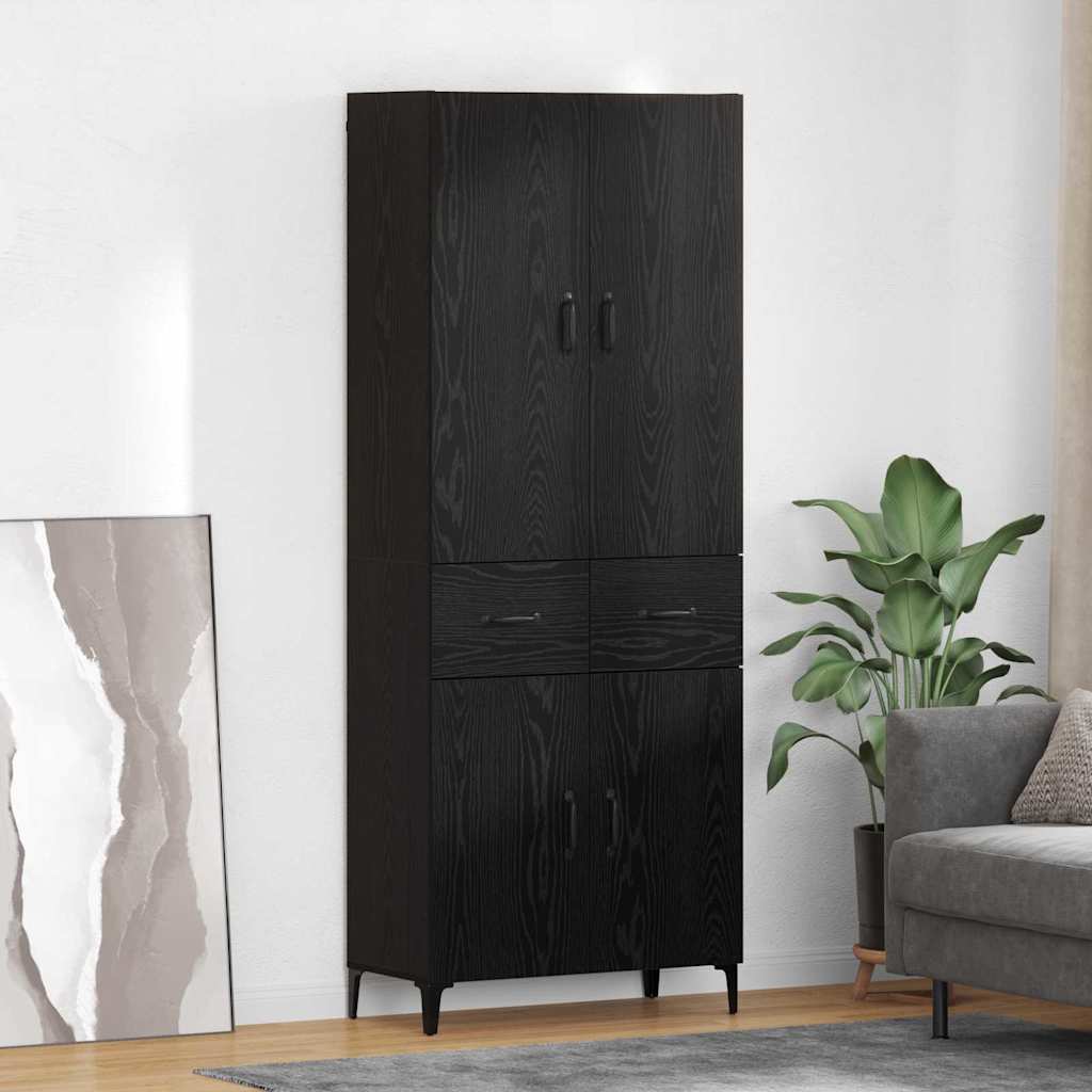 Magasfiú fiókkal fekete tölgy 69,5 x 34 x 180 cm faanyag