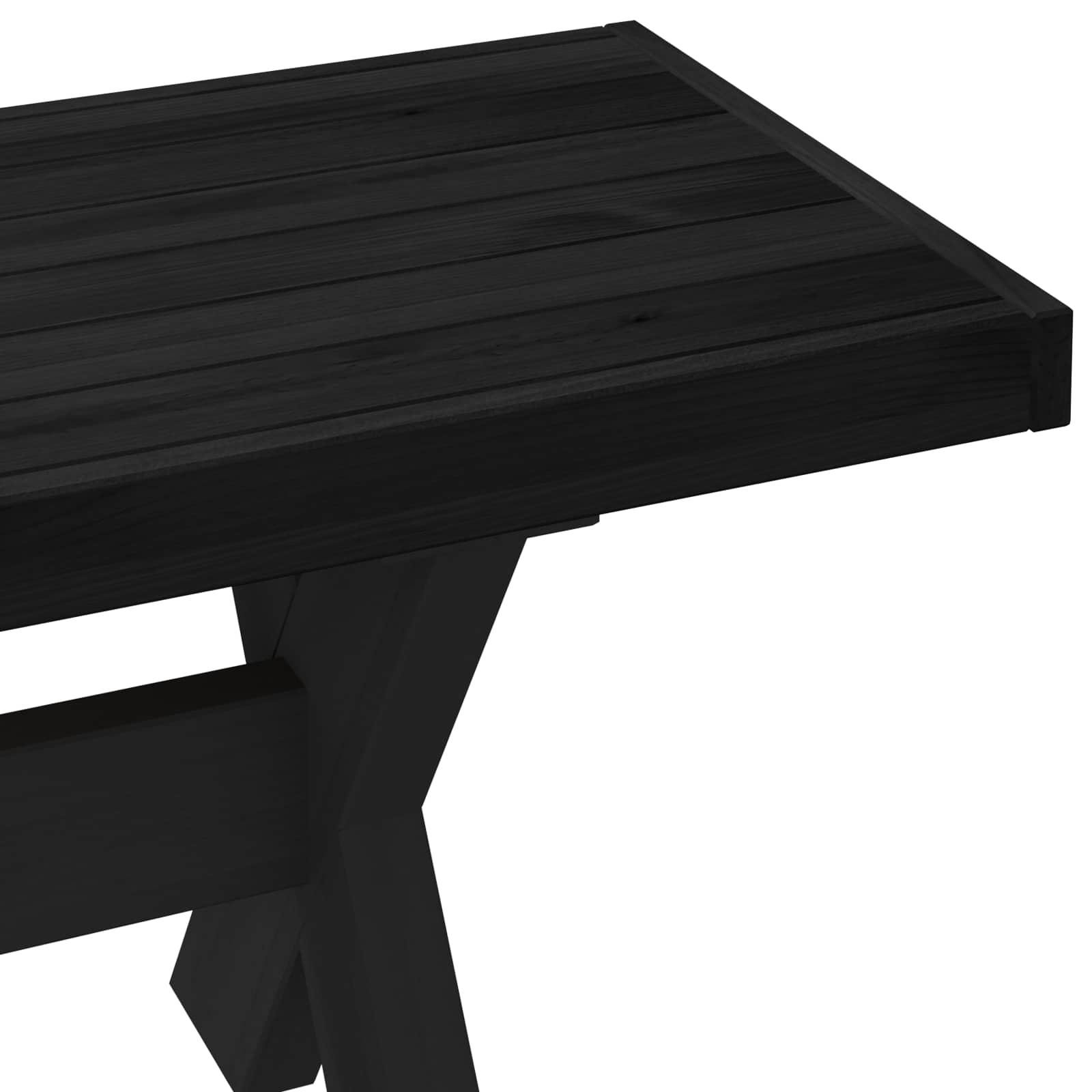 Étkező pad noain 160 x 41 x 45 cm tömör fenyő fekete