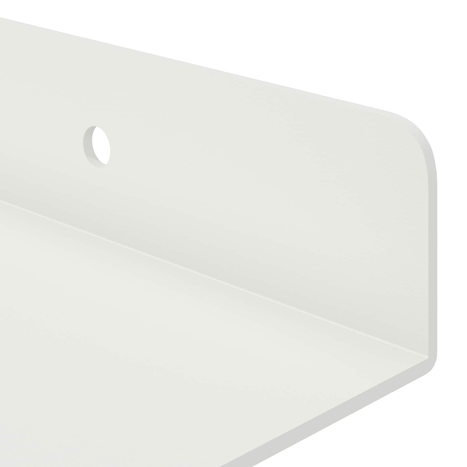 Lebegő polc 2 db fehér 100 x 9 x 2,5 cm acél