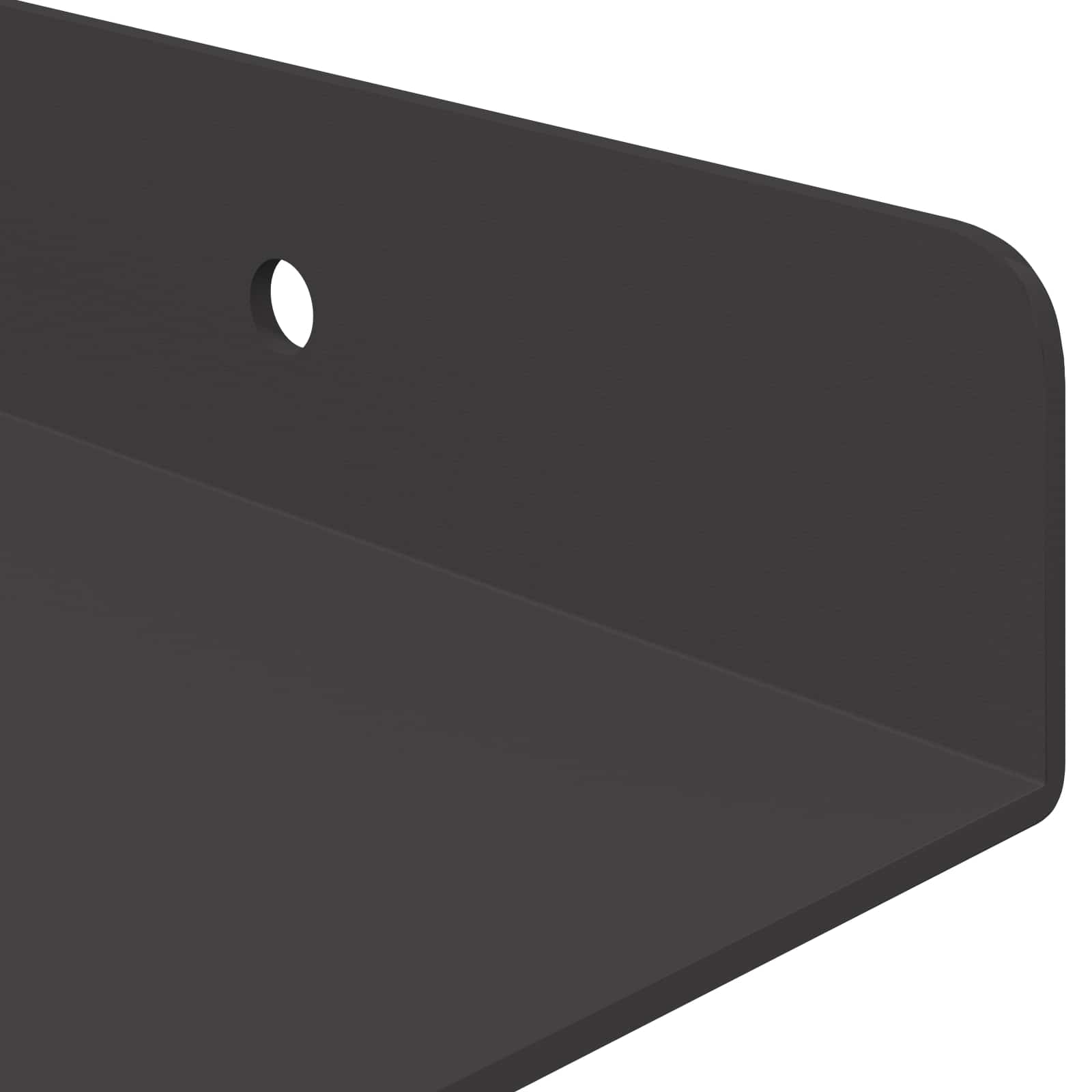 Lebegő polc 2 db fekete 60 x 18 x 2,5 cm acél