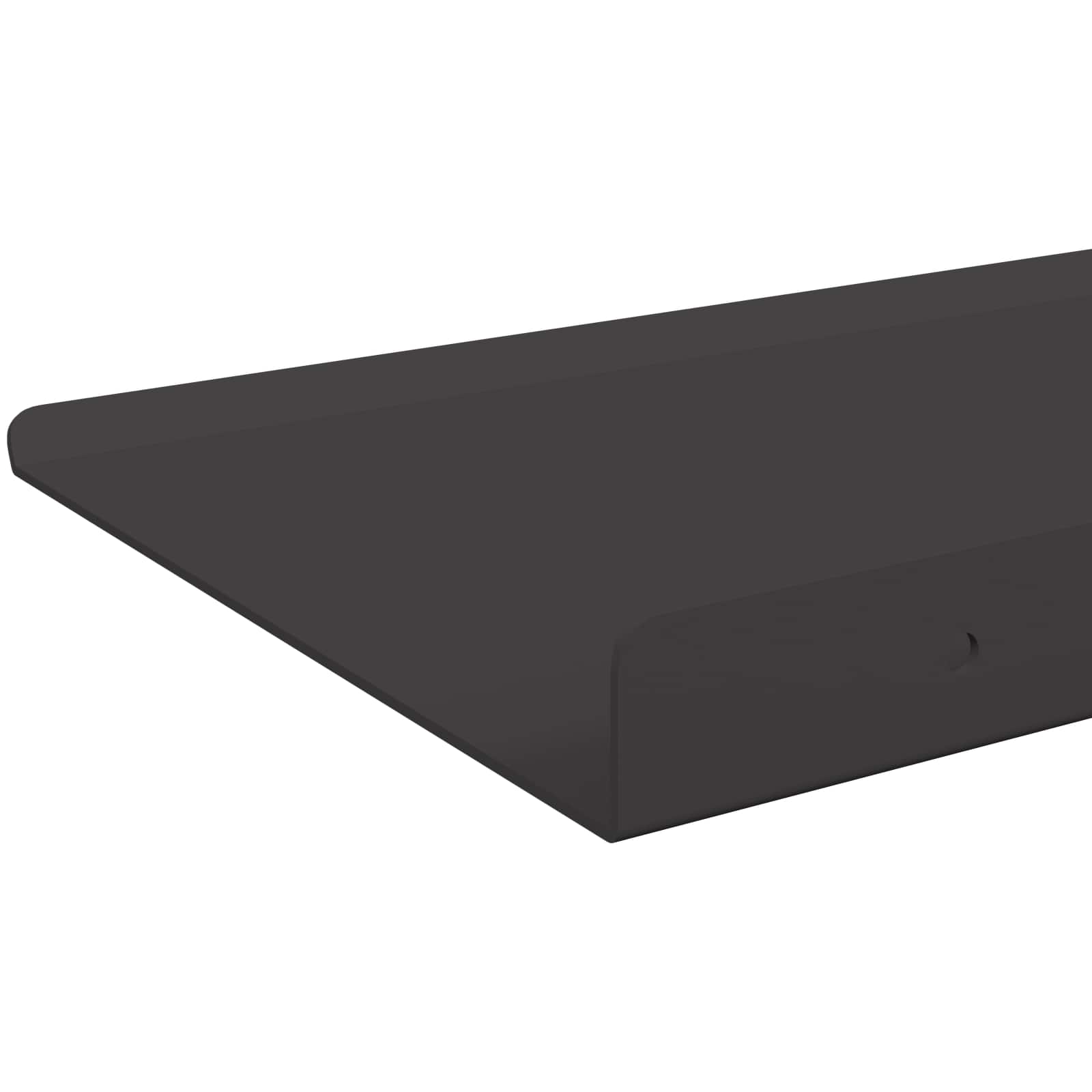 Lebegő polc 2 db fekete 60 x 18 x 2,5 cm acél