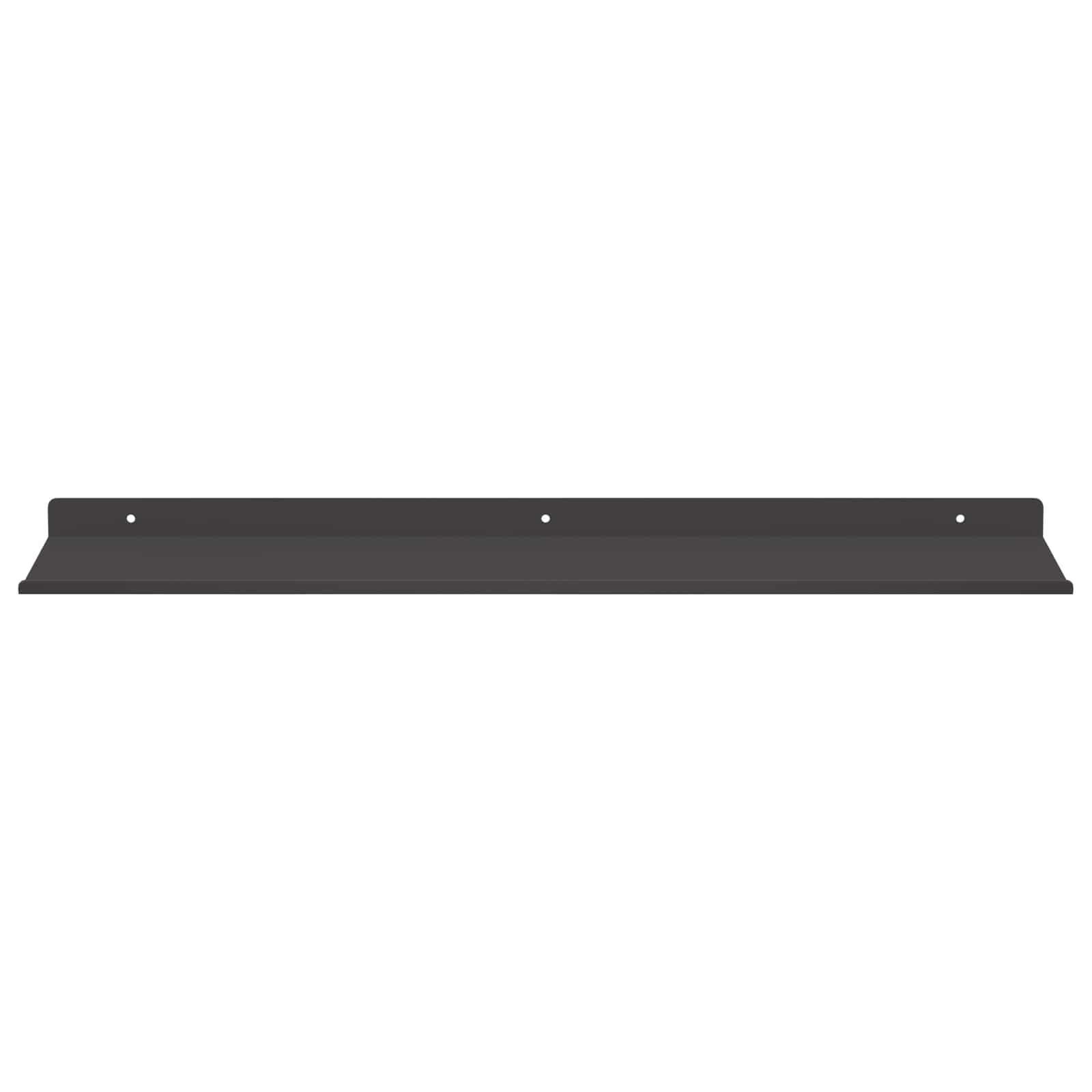 Lebegő polc 2 db fekete 60 x 18 x 2,5 cm acél