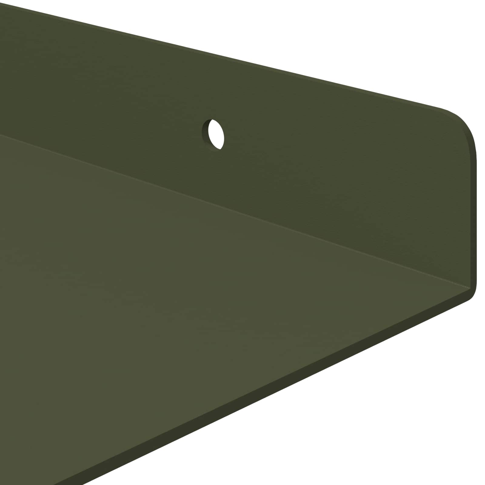 Lebegő polc 2 db olajzöld 60 x 18 x 2,5 cm acél