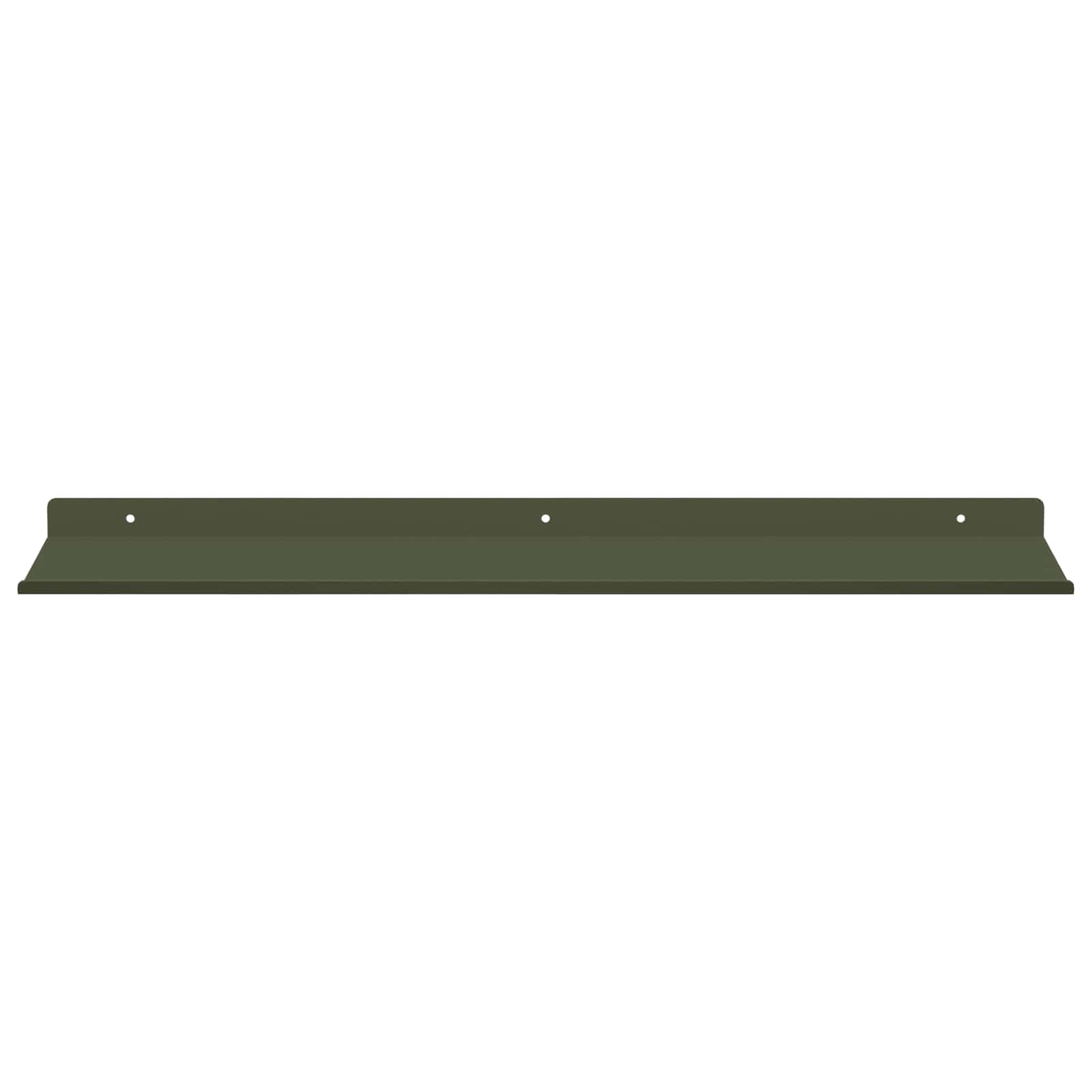 Lebegő polc 2 db olajzöld 60 x 18 x 2,5 cm acél