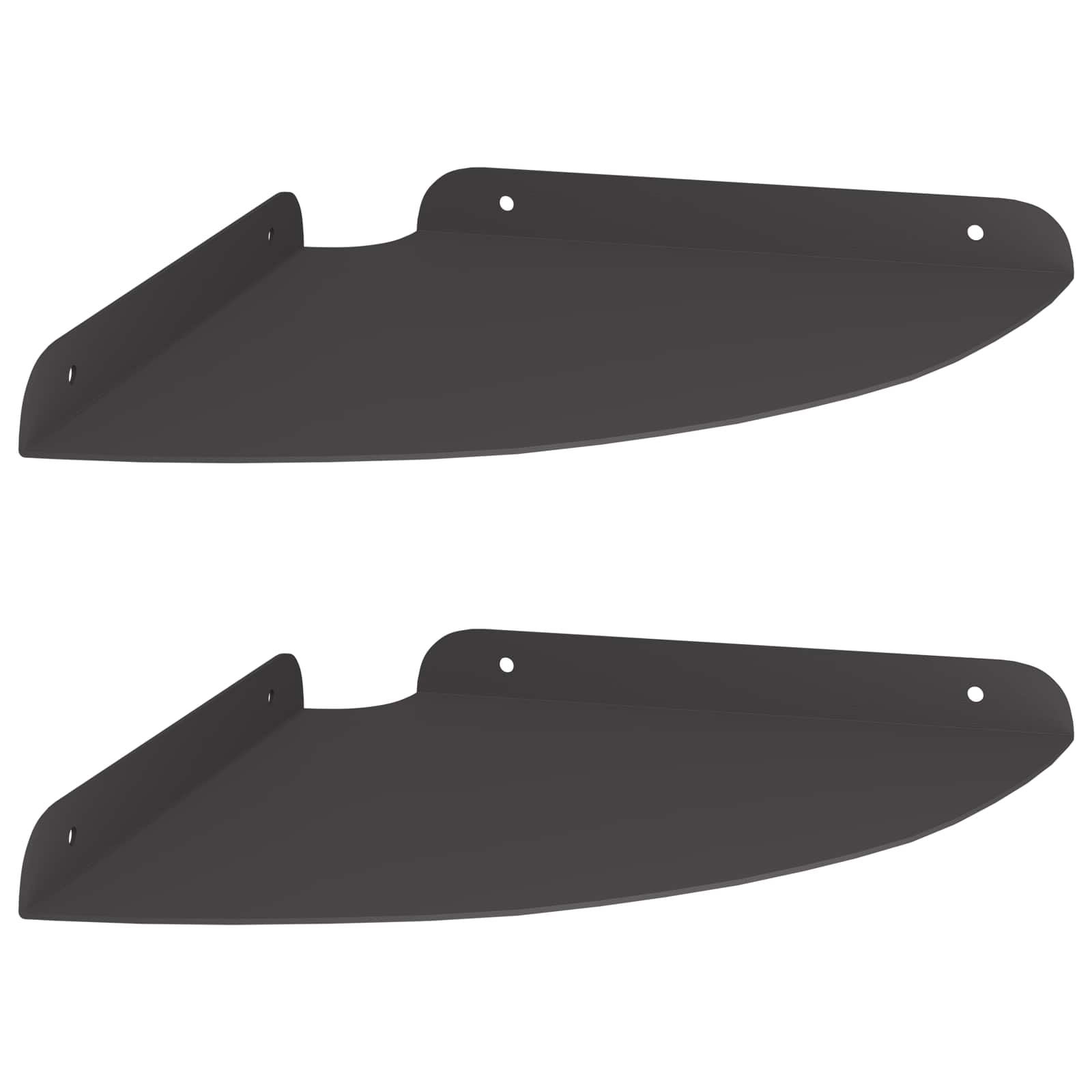 Falpolc polcokkal tárolóval 2 pcs fekete 18 x 18 x 2.3 cm